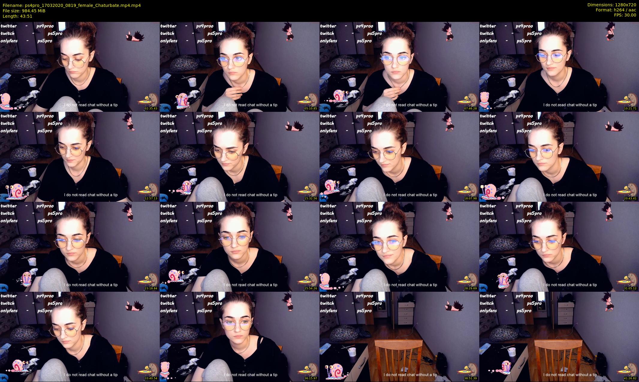 ps4pro — 44 minute Chaturbate female cam show recording, 720p, Mar 17, 2020