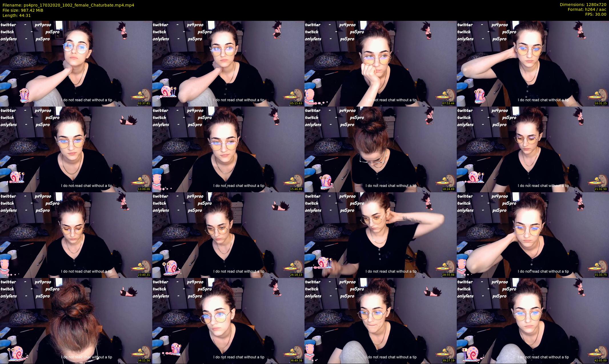 ps4pro — 45 minute Chaturbate female cam show recording, 720p, Mar 17, 2020
