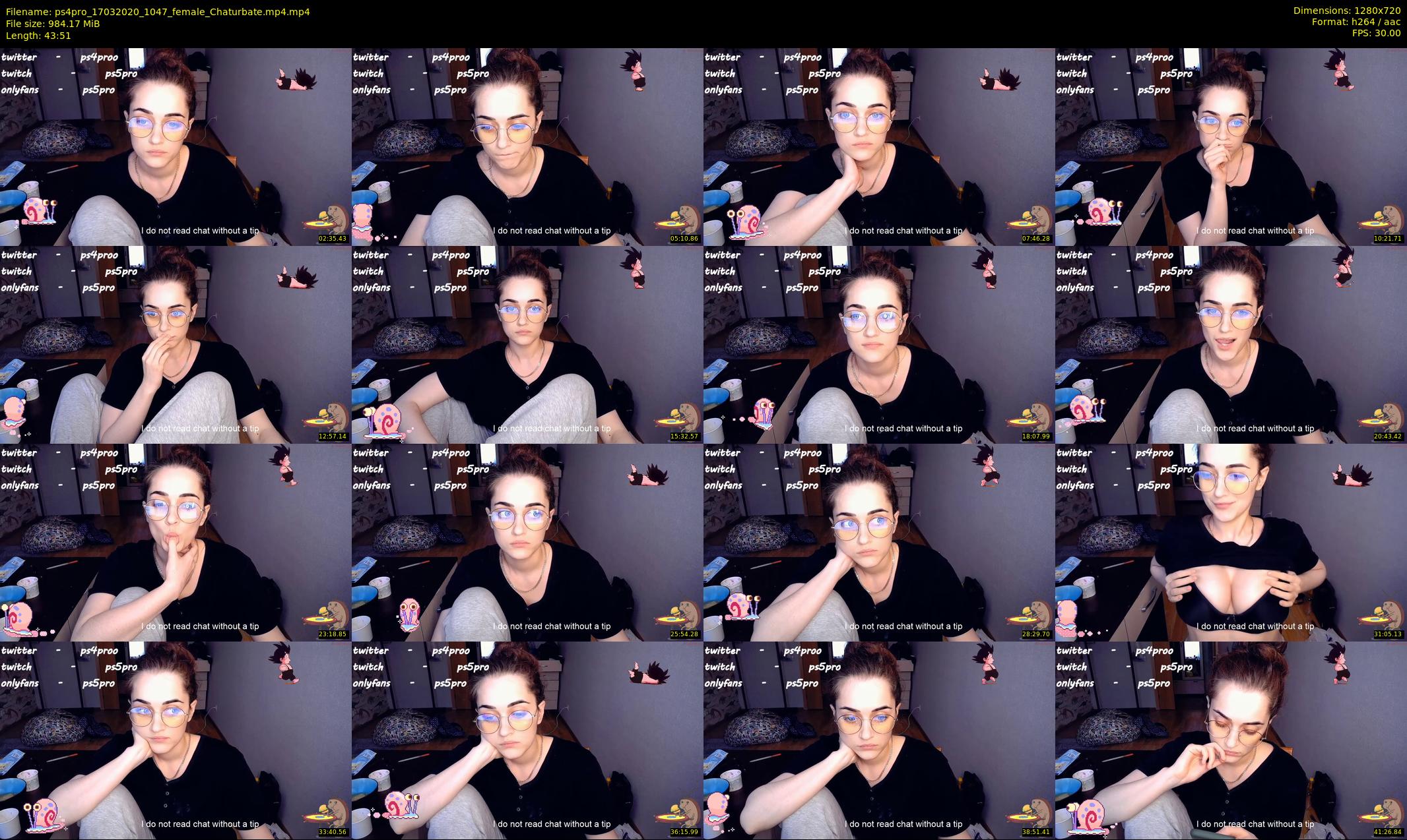 ps4pro — 44 minute Chaturbate female cam show recording, 720p, Mar 17, 2020