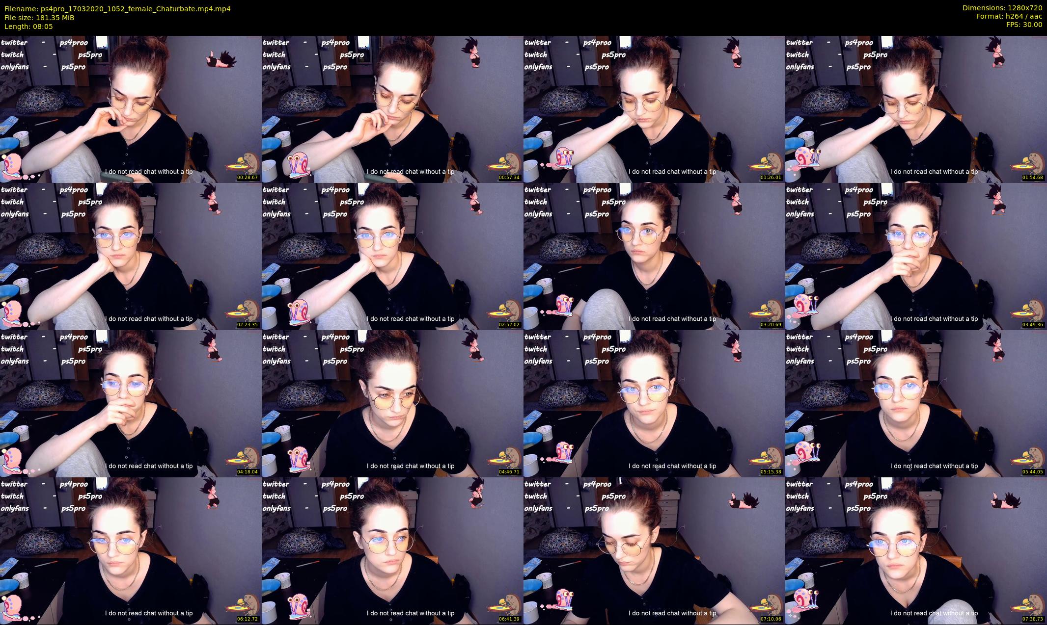 ps4pro — 9 minute Chaturbate female cam show recording, 720p, Mar 17, 2020