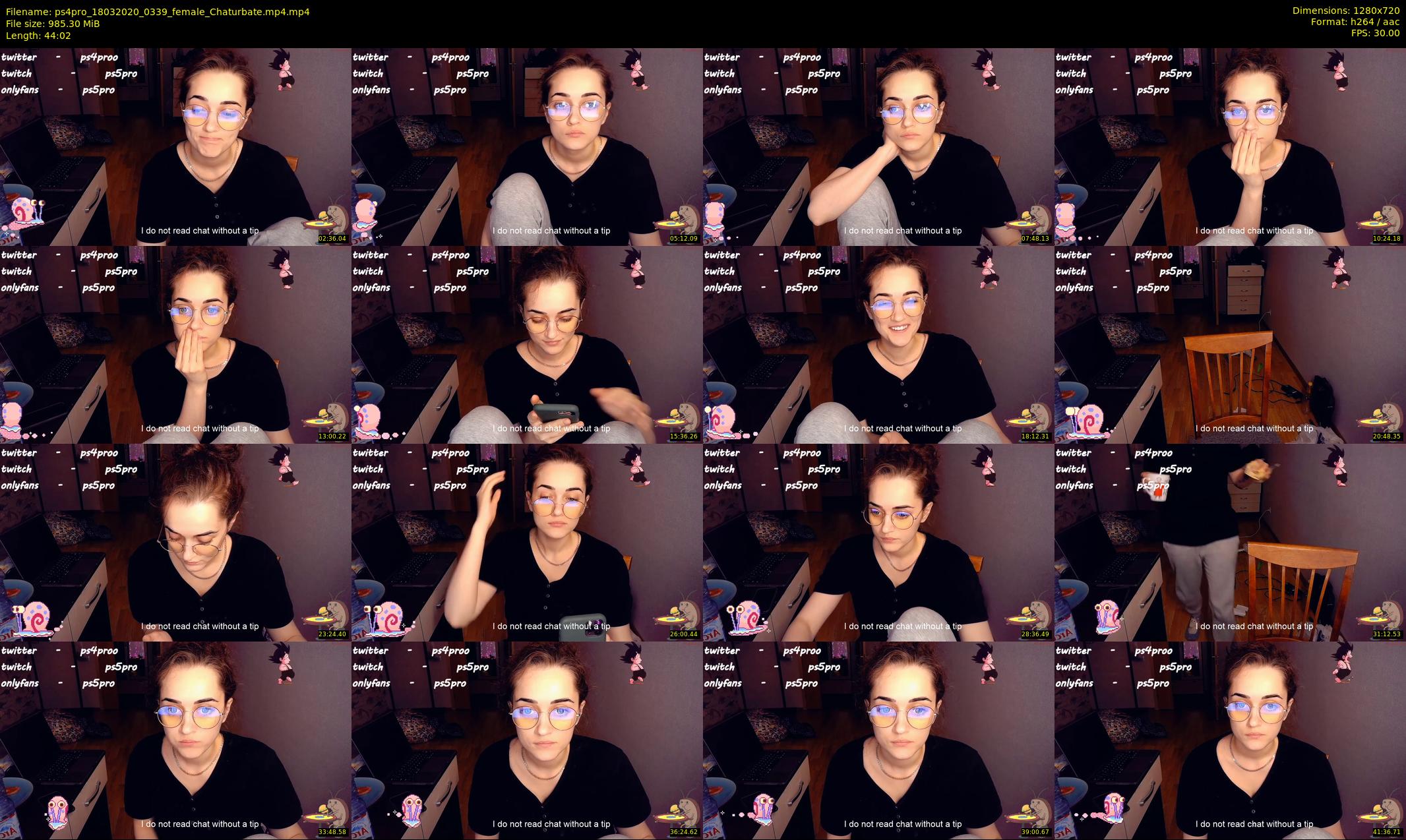 ps4pro — 45 minute Chaturbate female cam show recording, 720p, Mar 18, 2020
