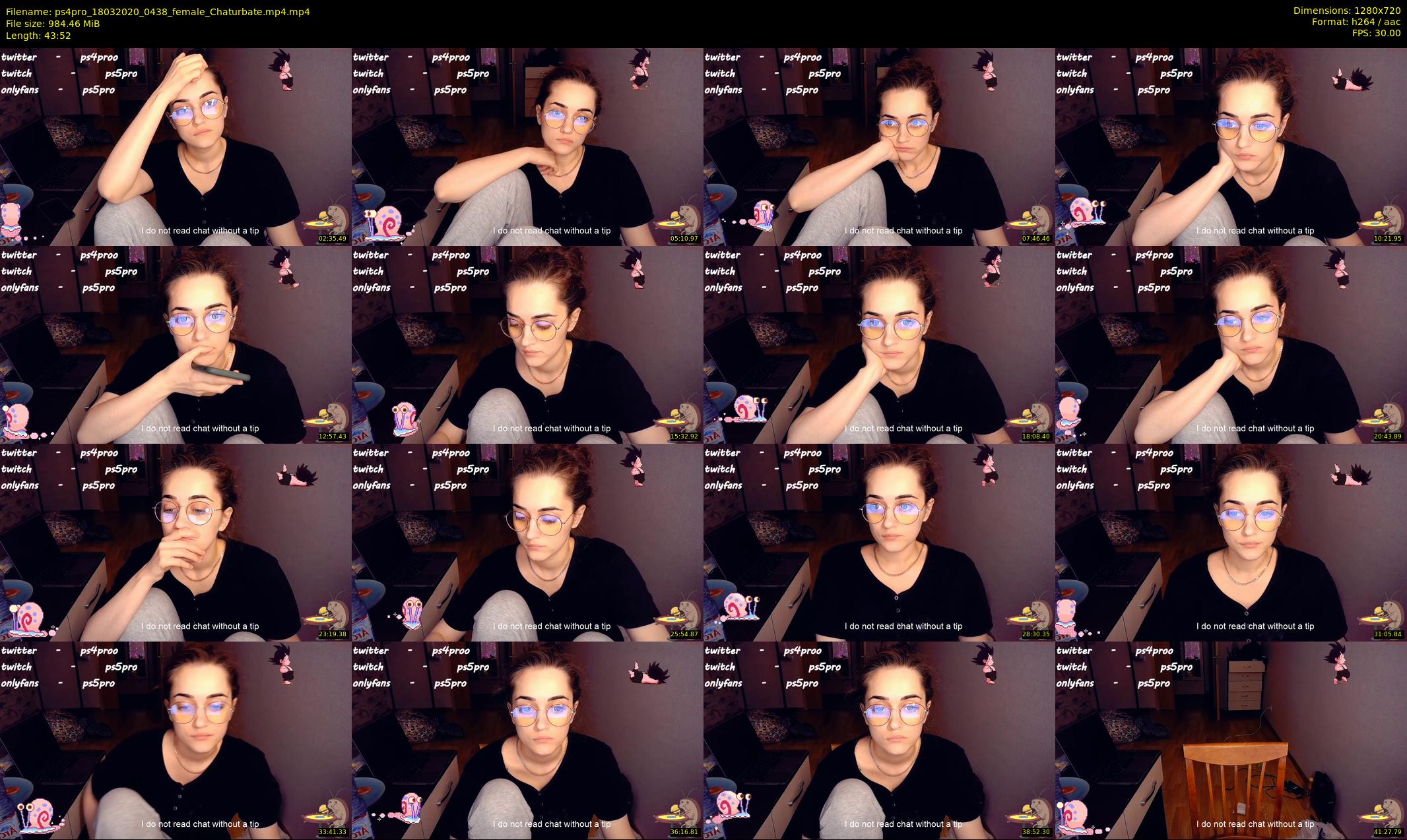 ps4pro — 44 minute Chaturbate female cam show recording, 720p, Mar 18, 2020