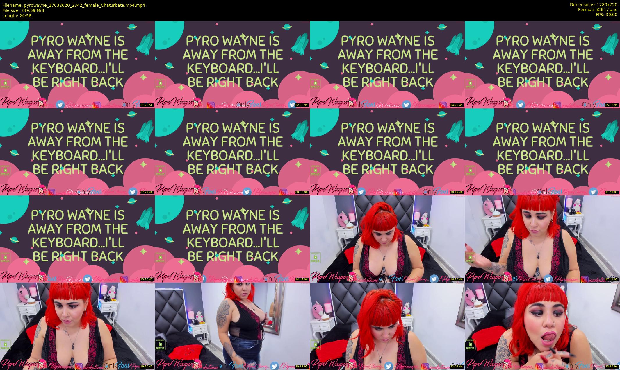 pyrowayne — 25 minute Chaturbate female cam show recording, 720p, Mar 17, 2020
