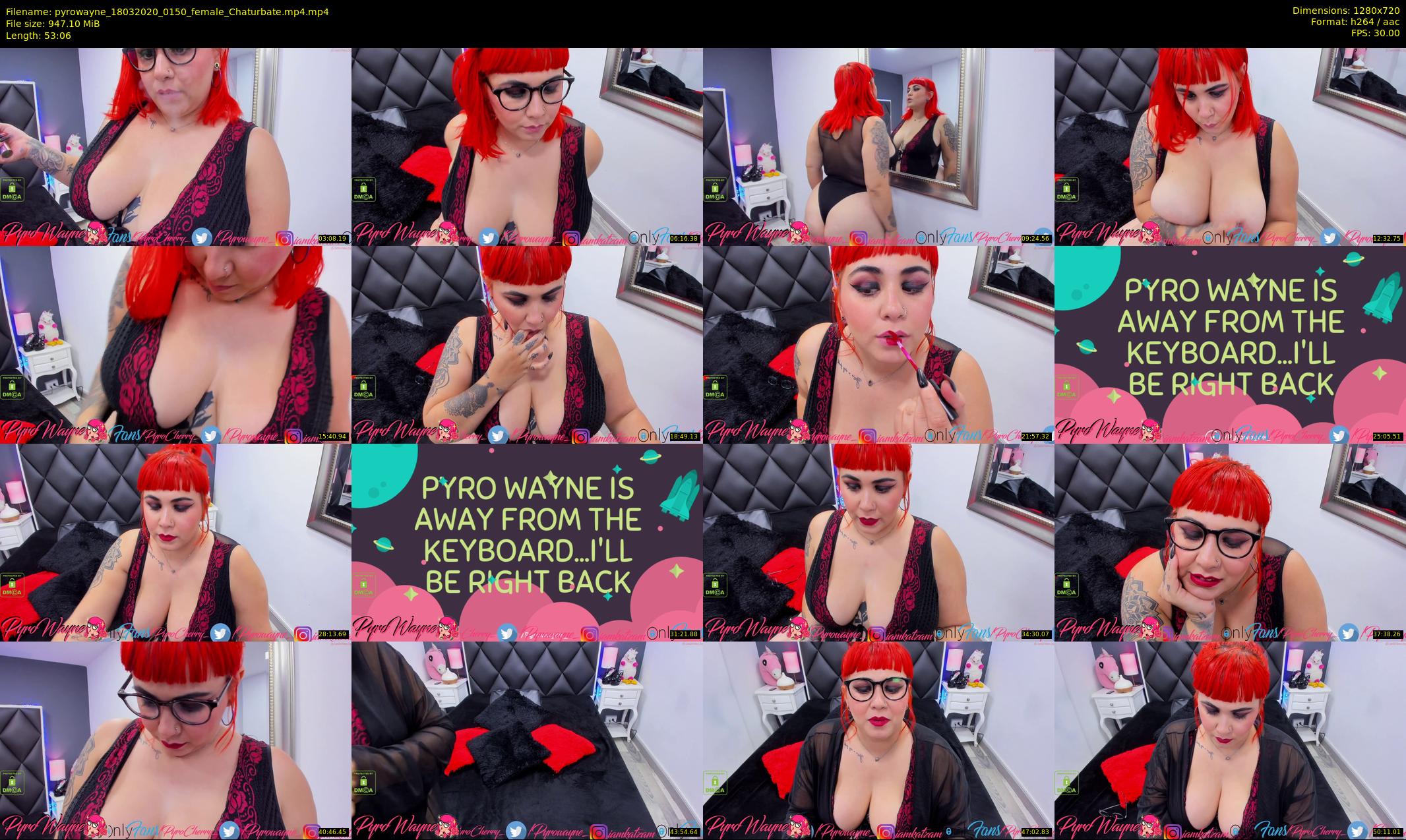 pyrowayne — 54 minute Chaturbate female cam show recording, 720p, Mar 18, 2020