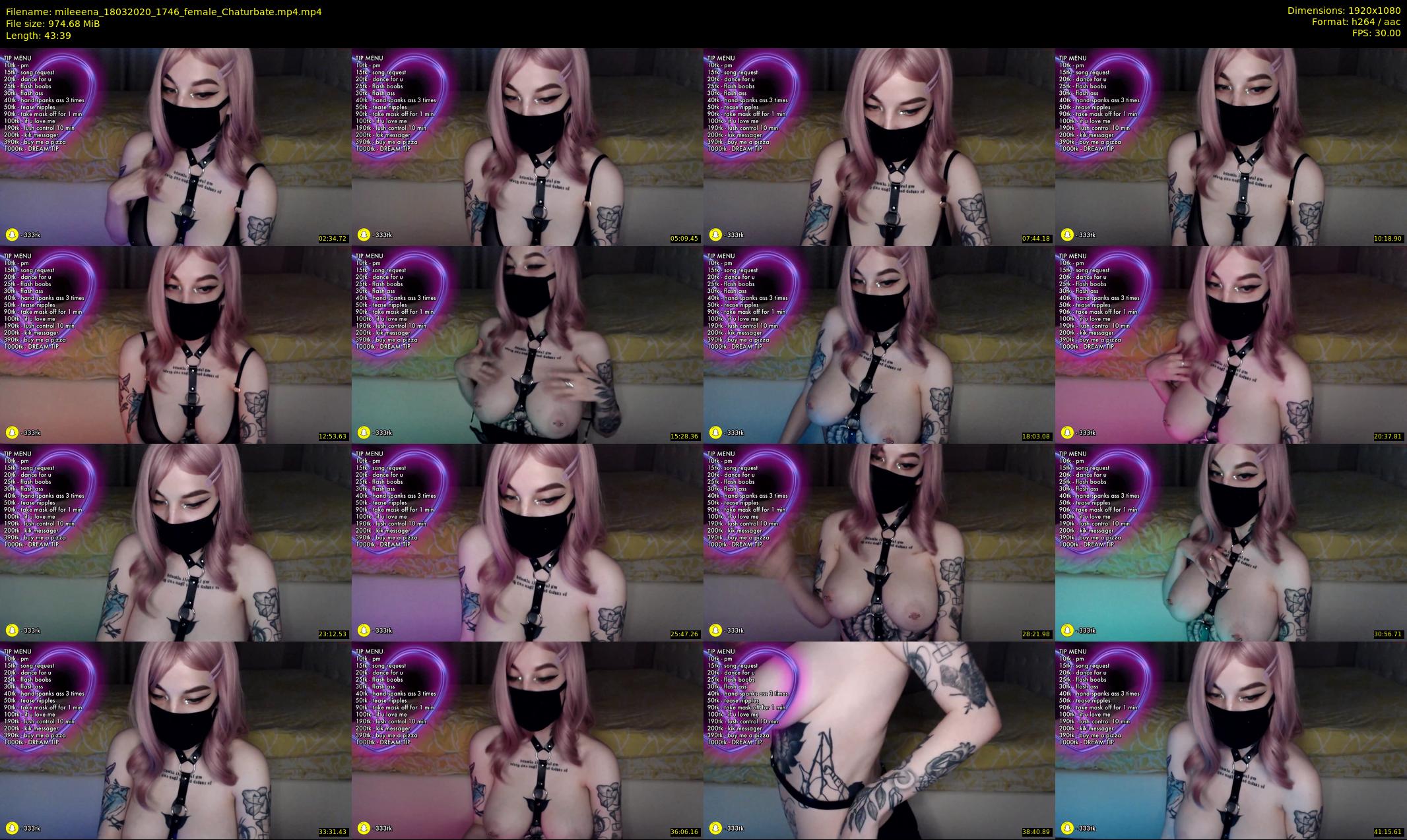mileeena — 44 minute Chaturbate female cam show recording, 1080p, Mar 18, 2020