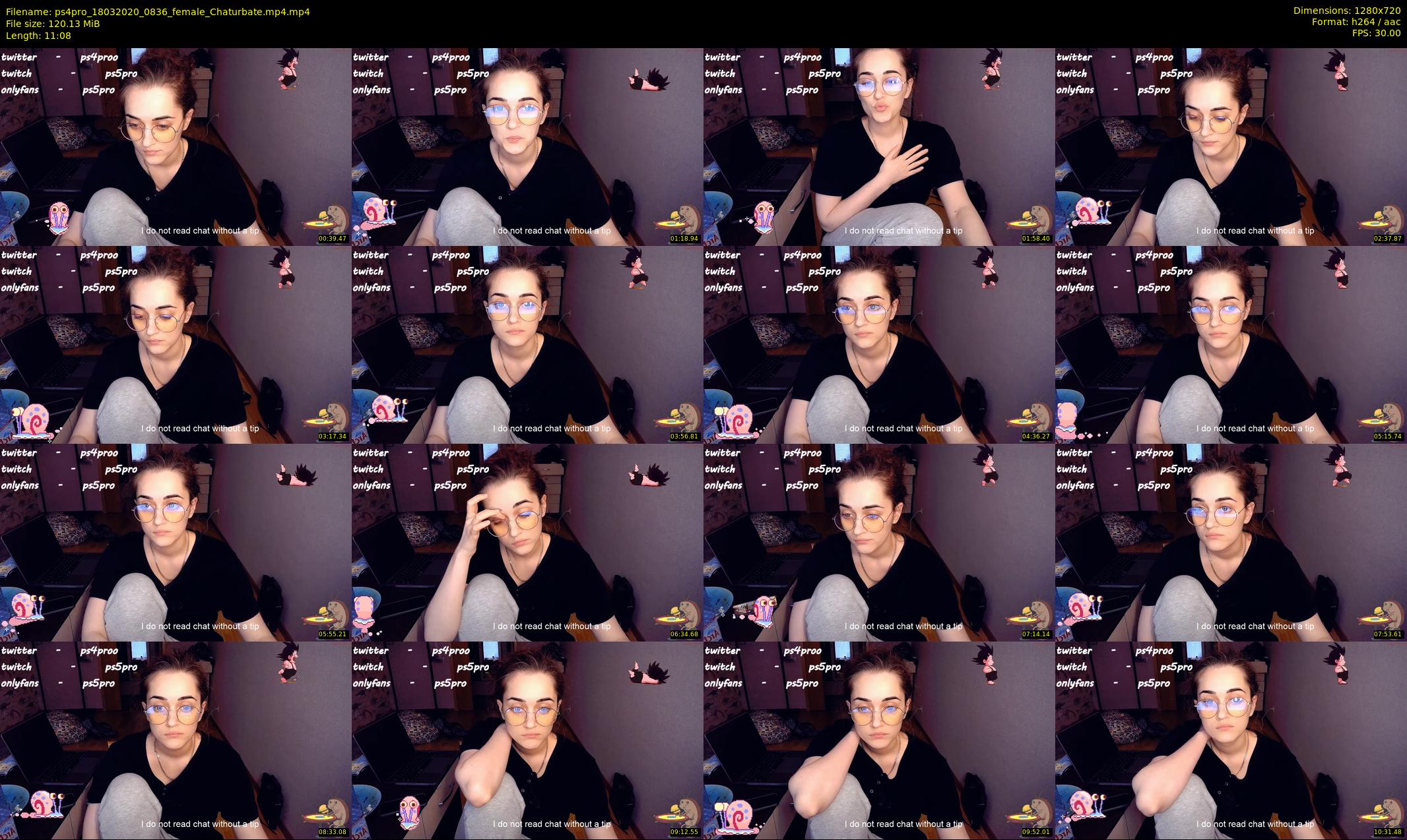 ps4pro — 12 minute Chaturbate female cam show recording, 720p, Mar 18, 2020