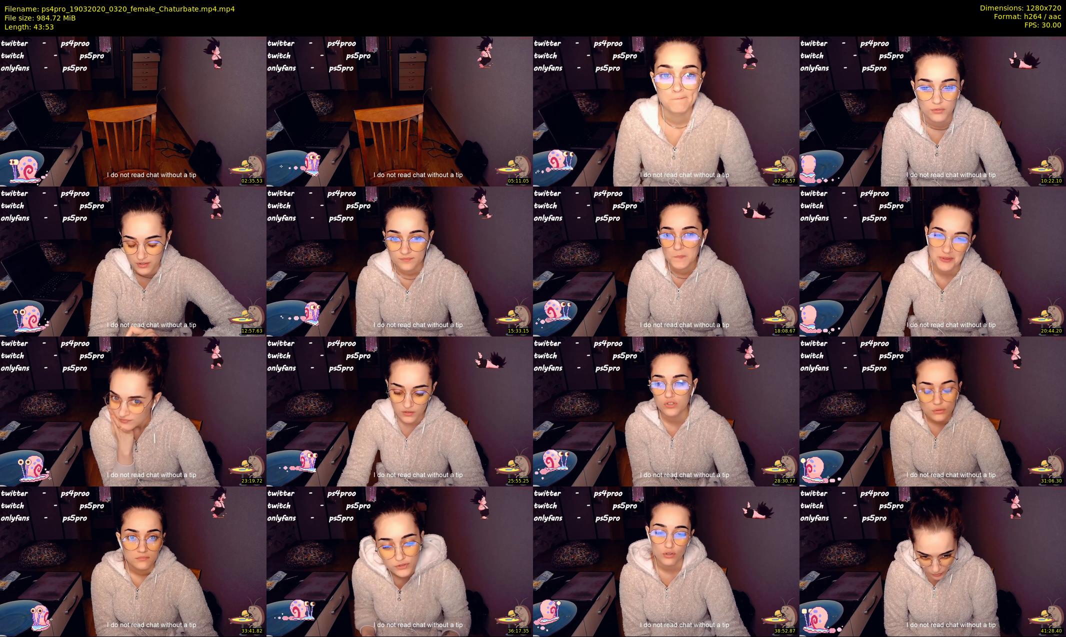 ps4pro — 44 minute Chaturbate female cam show recording, 720p, Mar 19, 2020