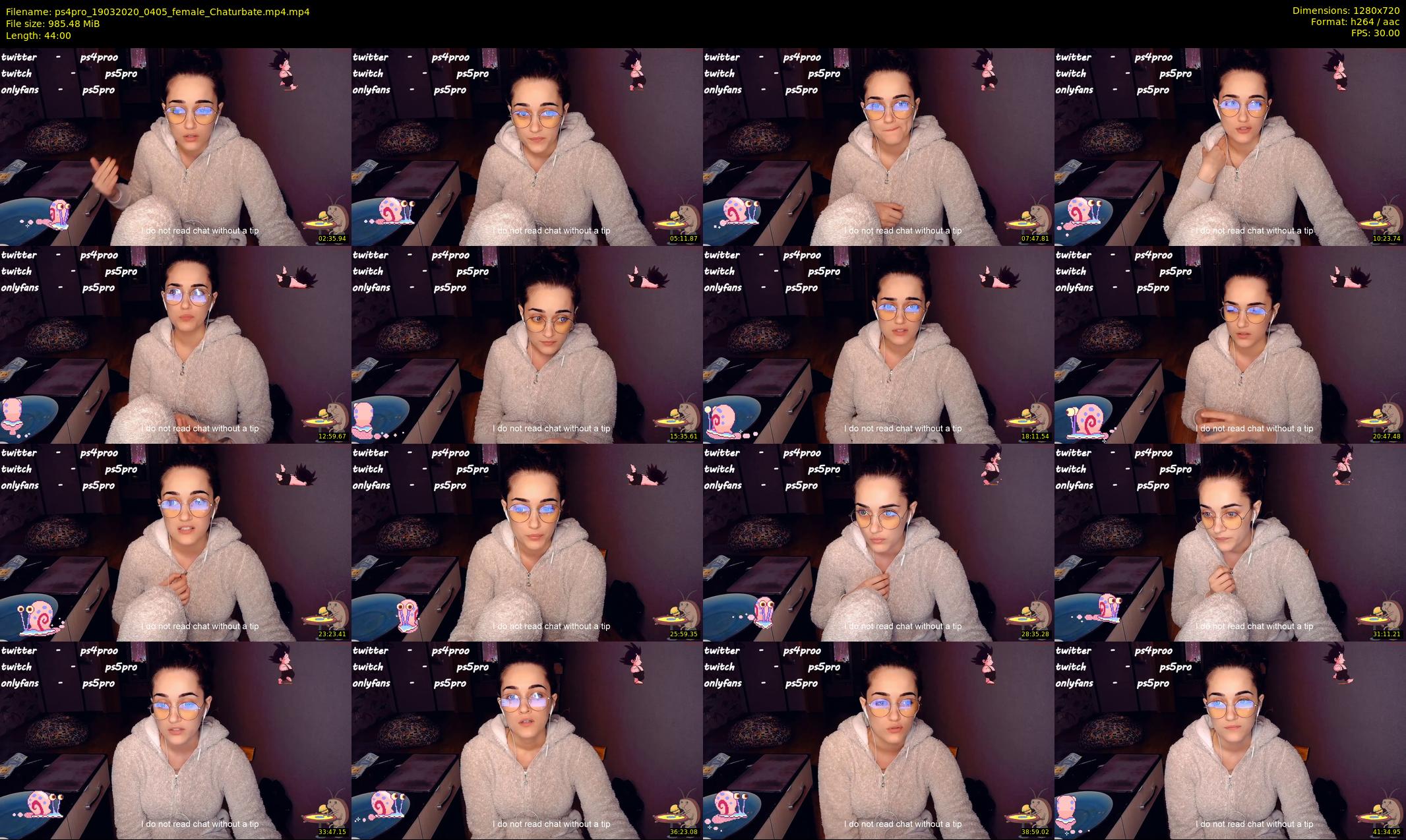 ps4pro — 44 minute Chaturbate female cam show recording, 720p, Mar 19, 2020