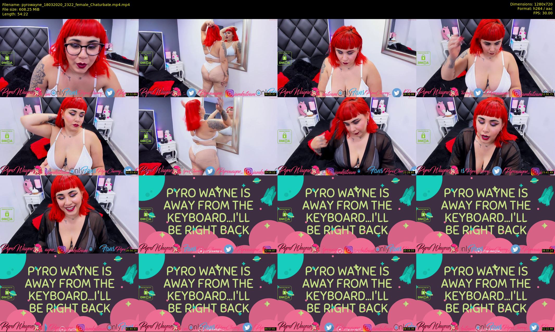 pyrowayne — 55 minute Chaturbate female cam show recording, 720p, Mar 18, 2020