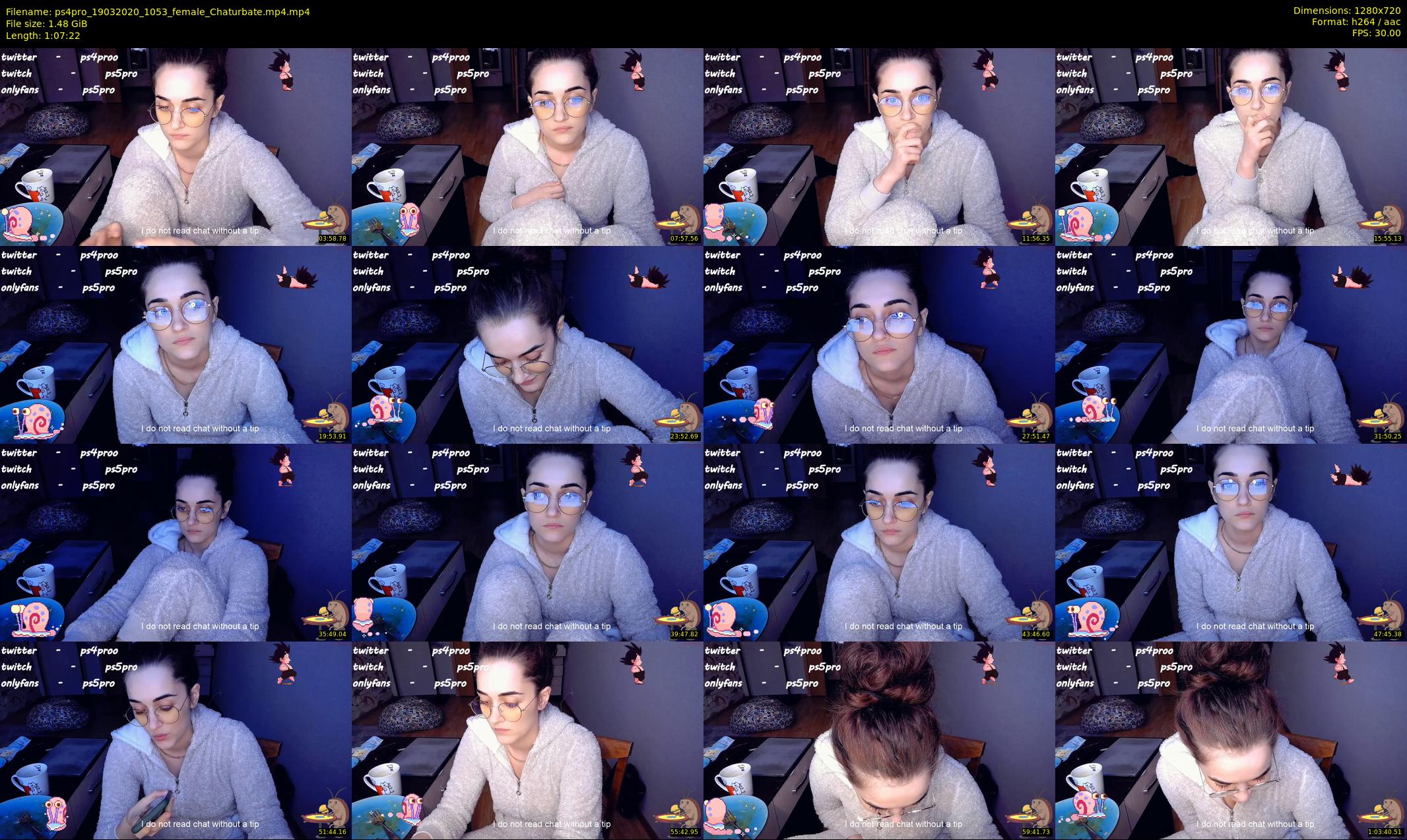 ps4pro — 68 minute Chaturbate female cam show recording, 720p, Mar 19, 2020