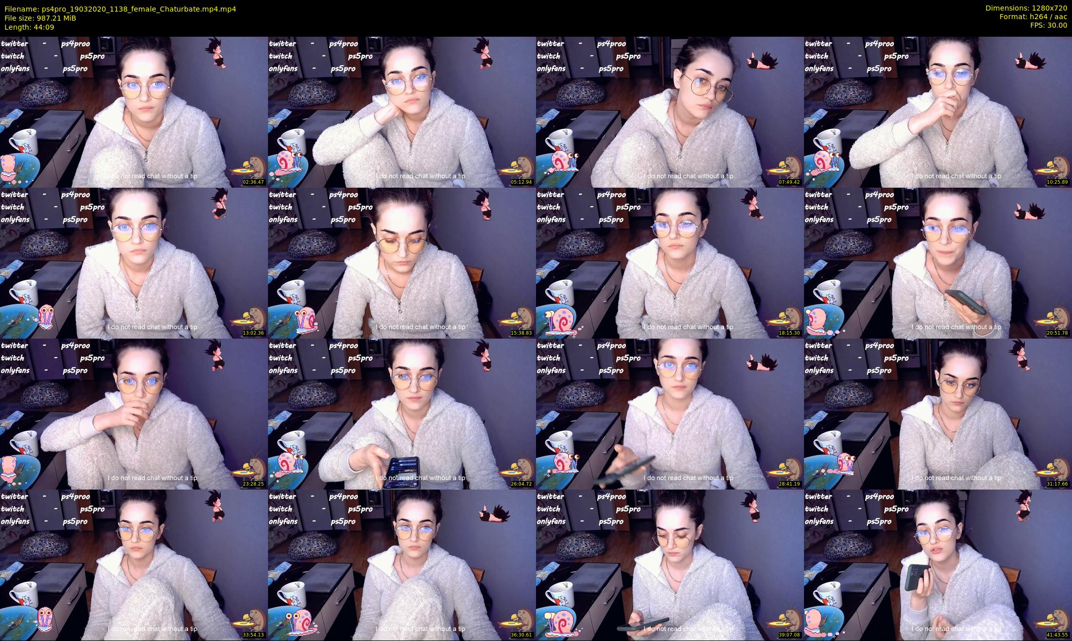 ps4pro — 45 minute Chaturbate female cam show recording, 720p, Mar 19, 2020