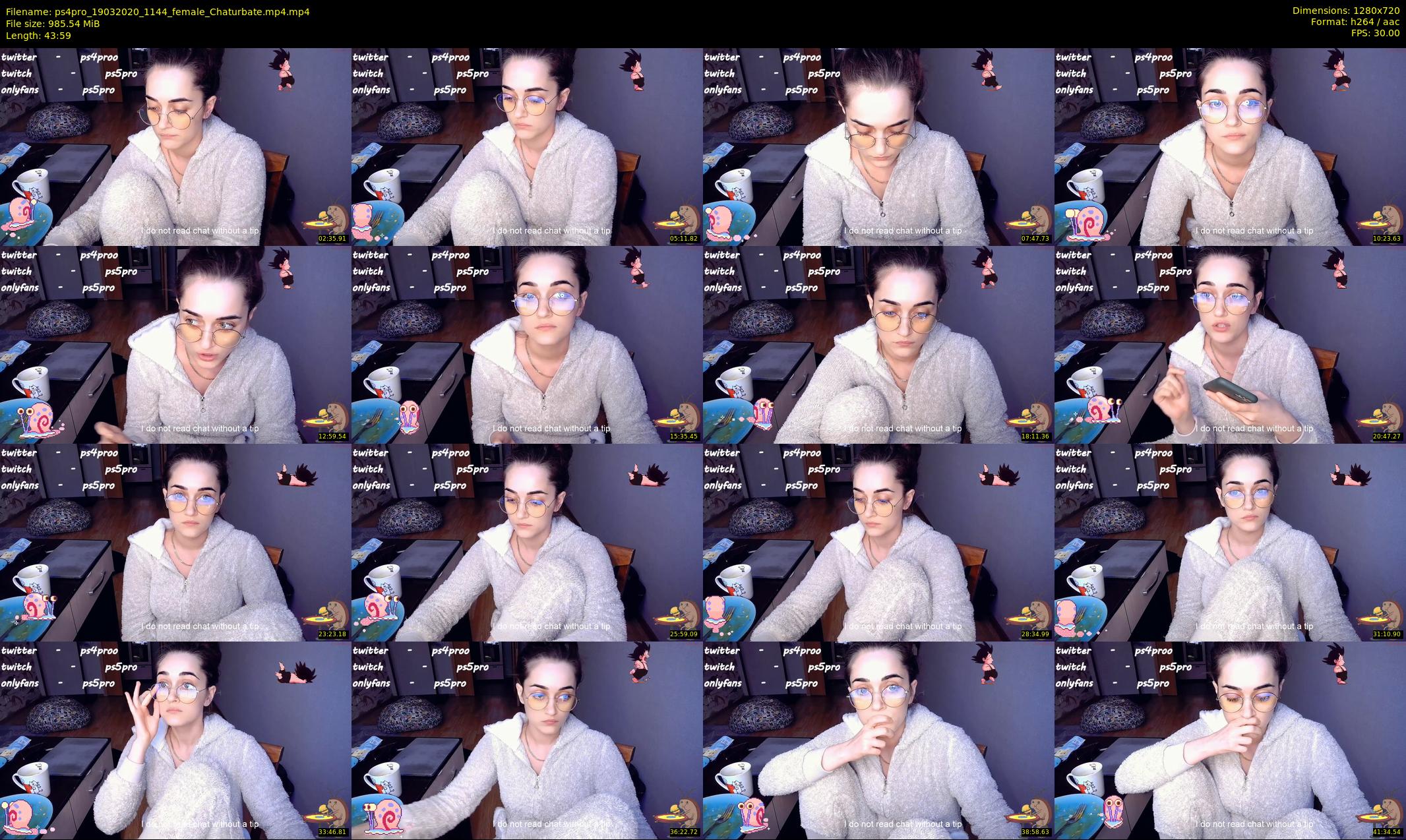 ps4pro — 44 minute Chaturbate female cam show recording, 720p, Mar 19, 2020