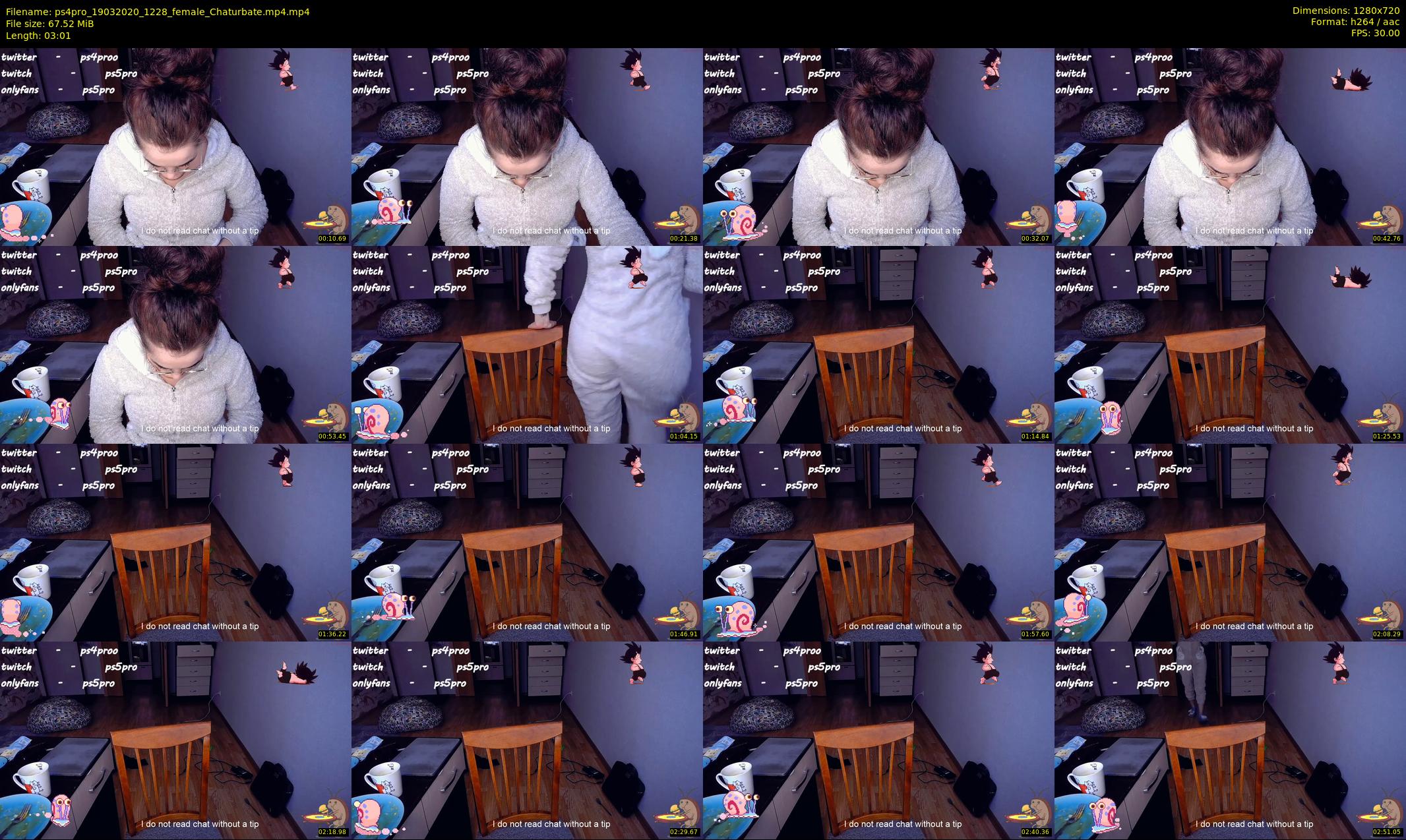 ps4pro — 4 minute Chaturbate female cam show recording, 720p, Mar 19, 2020