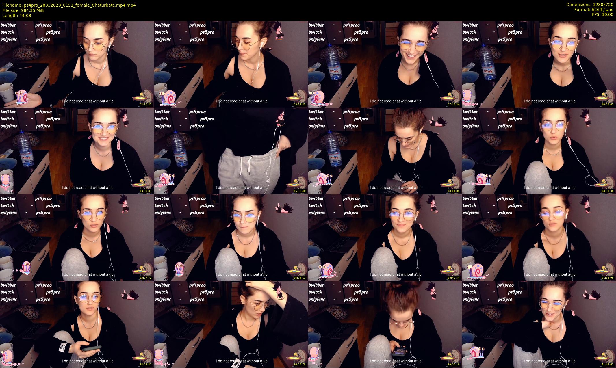 ps4pro — 45 minute Chaturbate female cam show recording, 720p, Mar 20, 2020