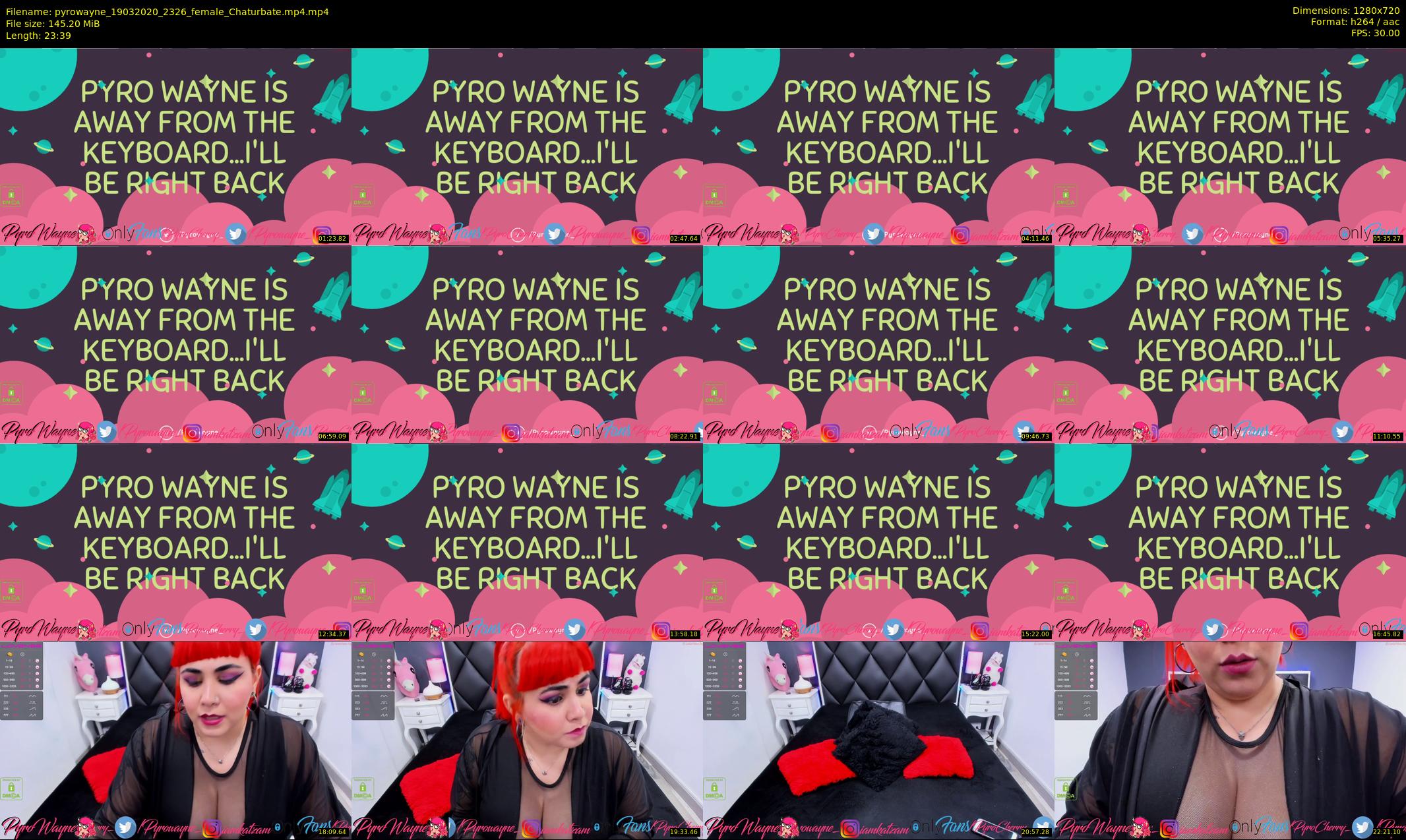 pyrowayne — 24 minute Chaturbate female cam show recording, 720p, Mar 19, 2020