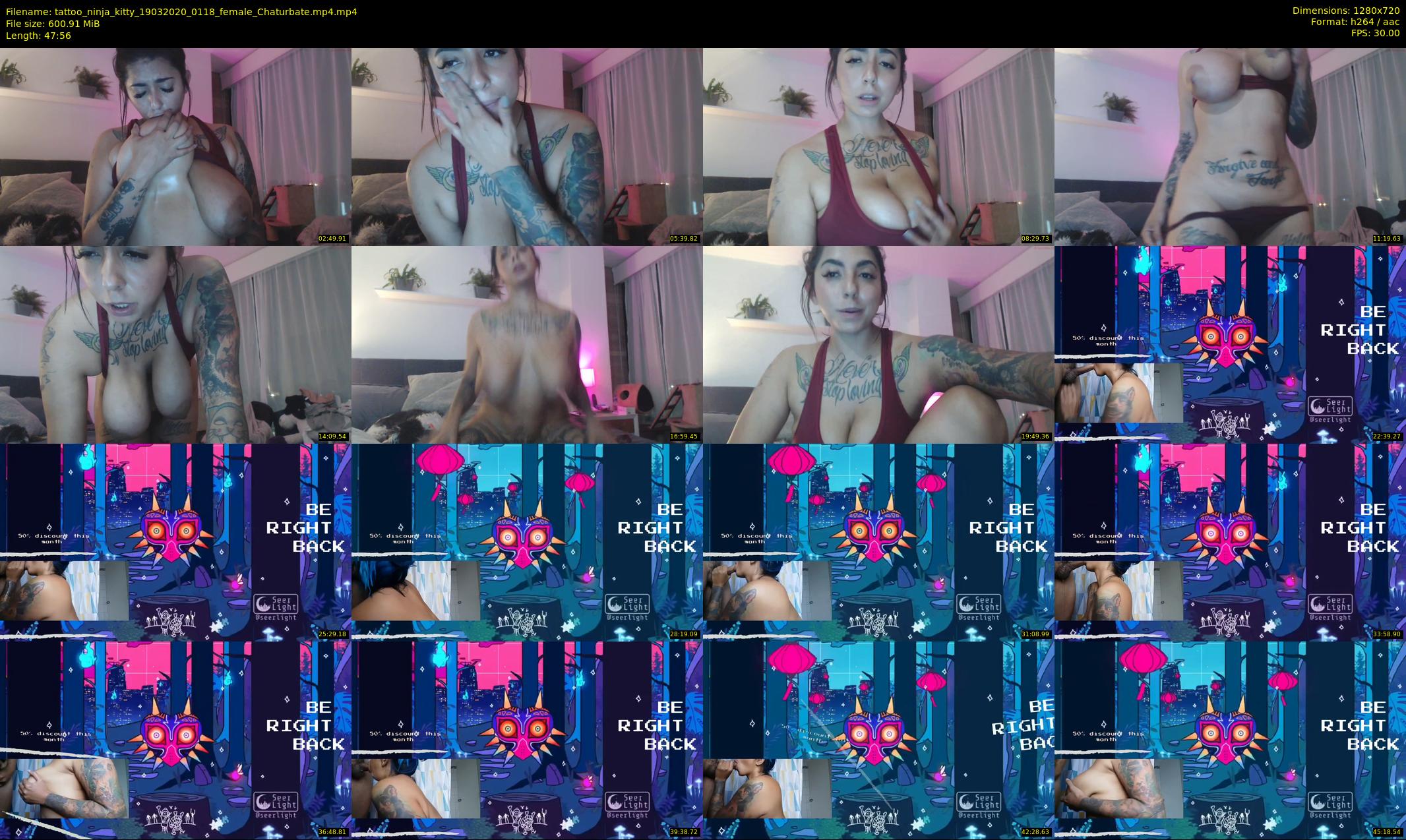 tattoo_ninja_kitty — 48 minute Chaturbate female cam show recording, 720p, Mar 19, 2020