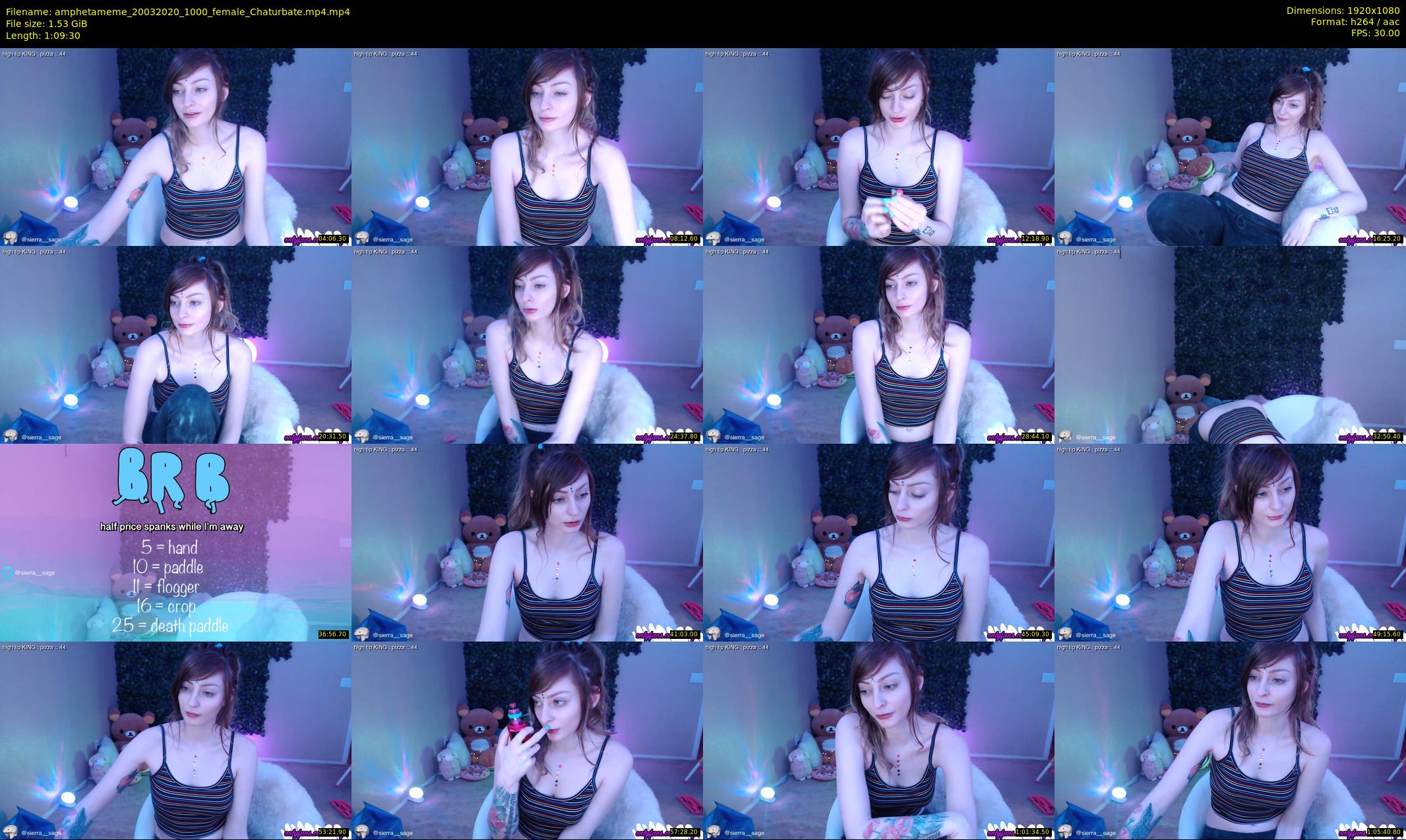 amphetameme — 70 minute Chaturbate female cam show recording, 1080p, Mar 20, 2020