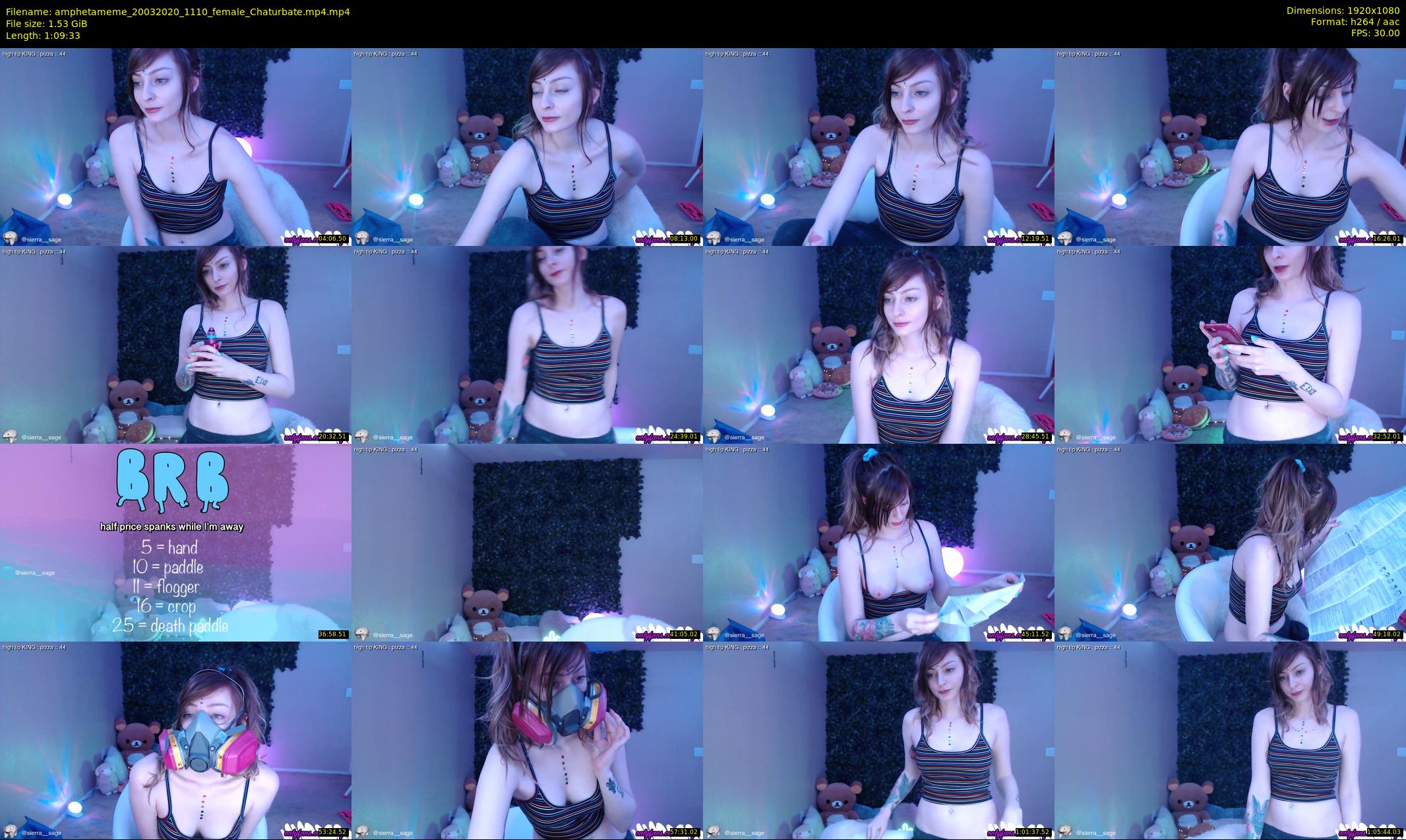 amphetameme — 70 minute Chaturbate female cam show recording, 1080p, Mar 20, 2020
