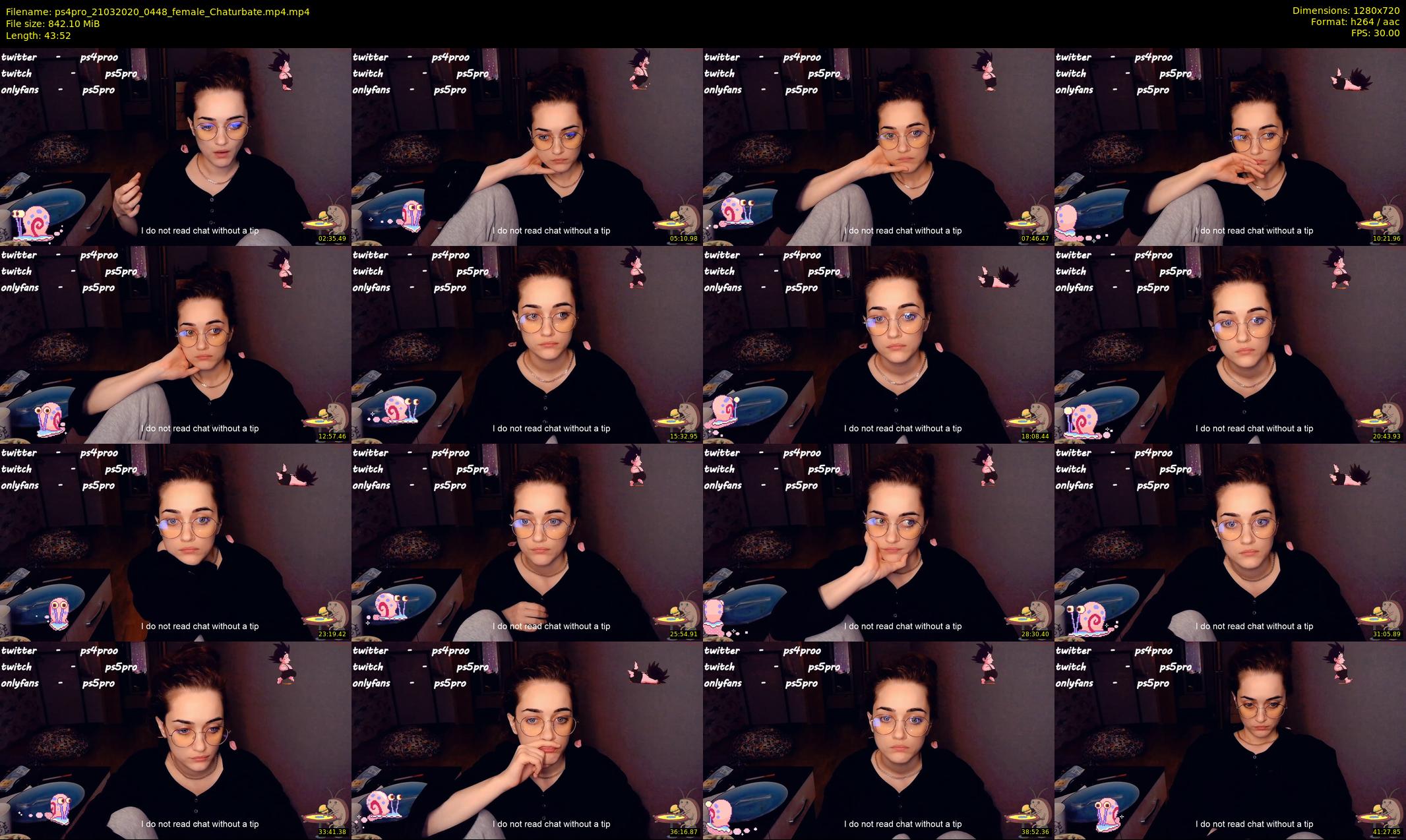 ps4pro — 44 minute Chaturbate female cam show recording, 720p, Mar 21, 2020