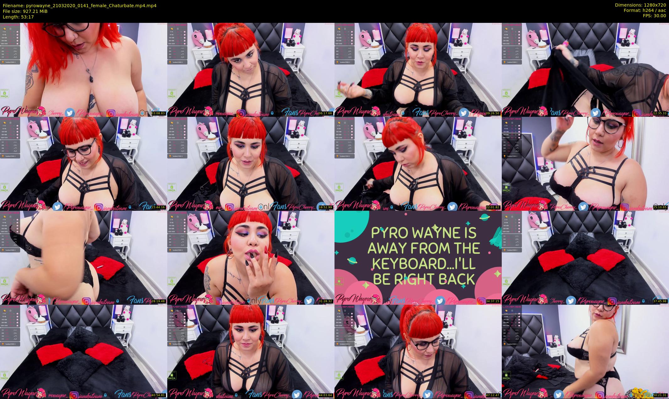 pyrowayne — 54 minute Chaturbate female cam show recording, 720p, Mar 21, 2020