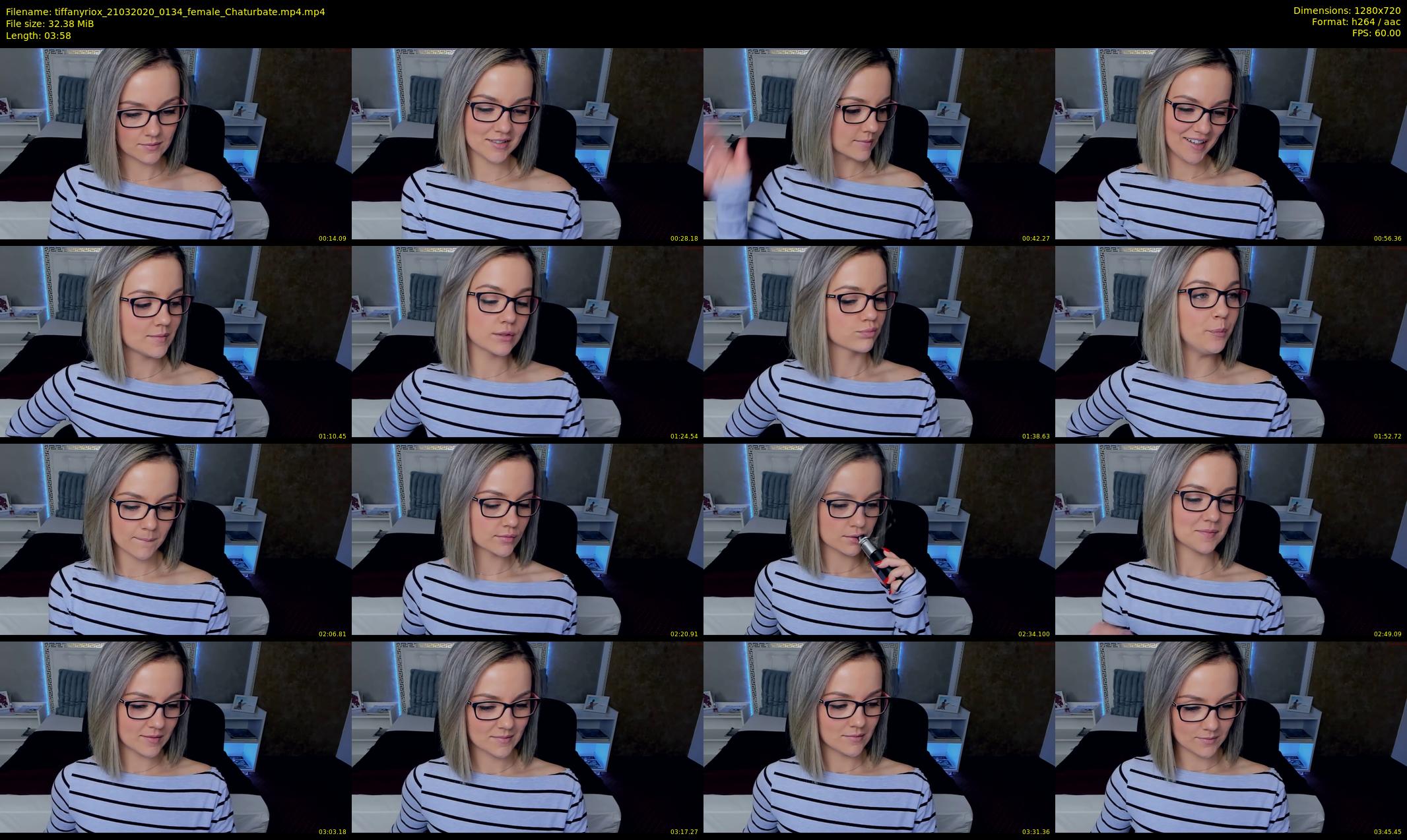 tiffanyriox — 4 minute Chaturbate female cam show recording, 720p, Mar 21, 2020