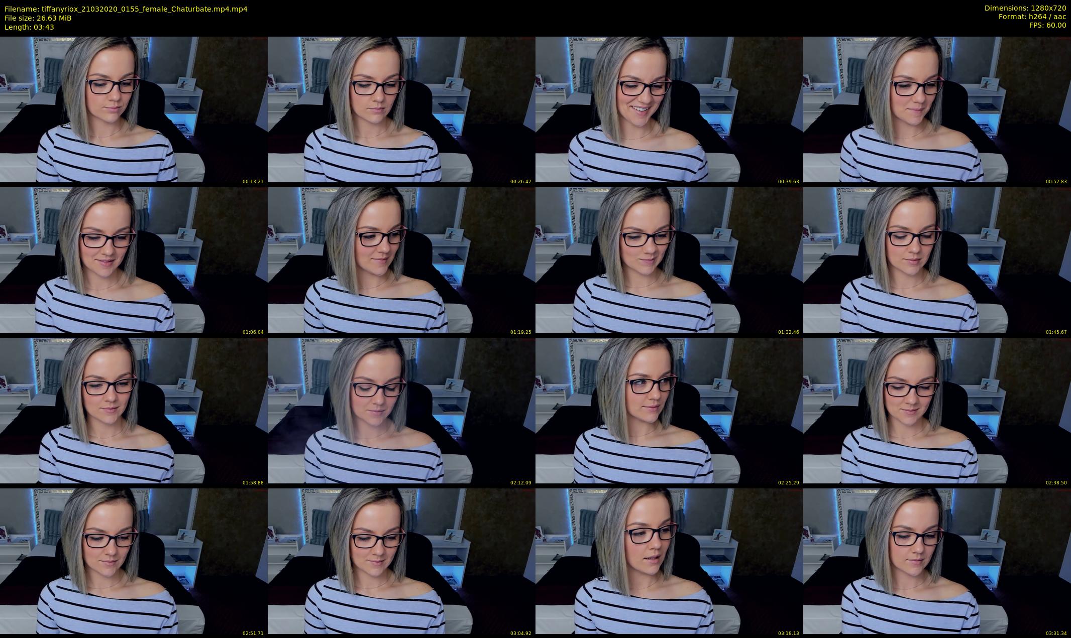 tiffanyriox — 4 minute Chaturbate female cam show recording, 720p, Mar 21, 2020