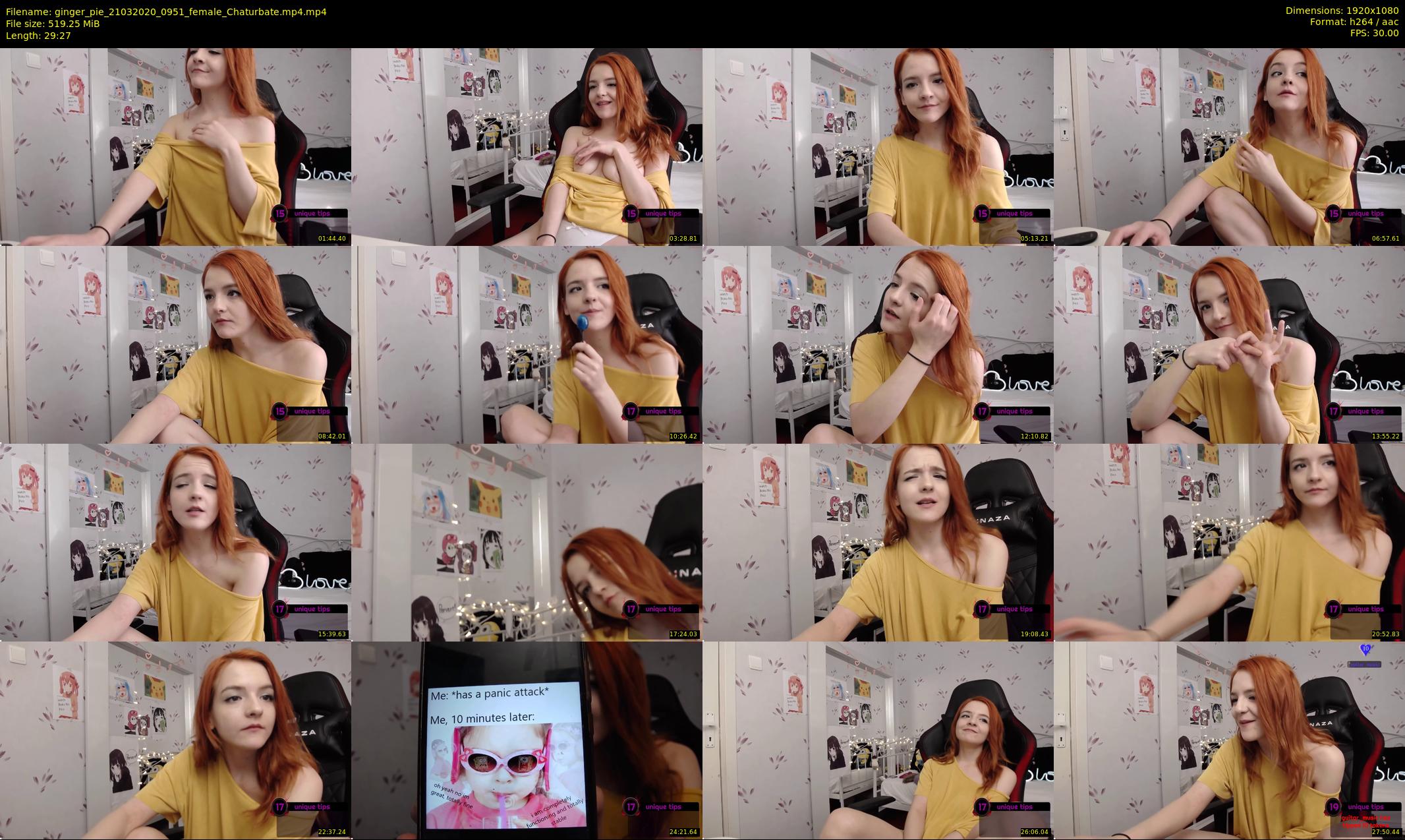 ginger_pie — 30 minute Chaturbate female cam show recording, 1080p, Mar 21, 2020