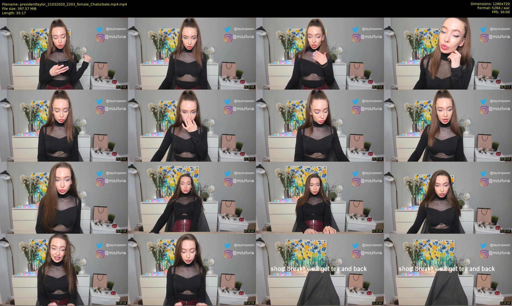 presidenttaylor — 36 minute Chaturbate female cam show recording, 720p, Mar 21, 2020
