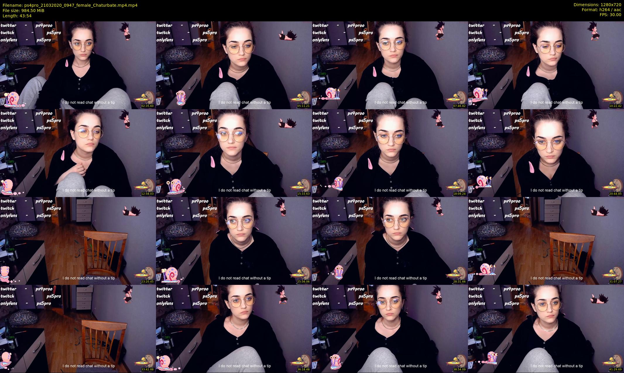 ps4pro — 44 minute Chaturbate female cam show recording, 720p, Mar 21, 2020