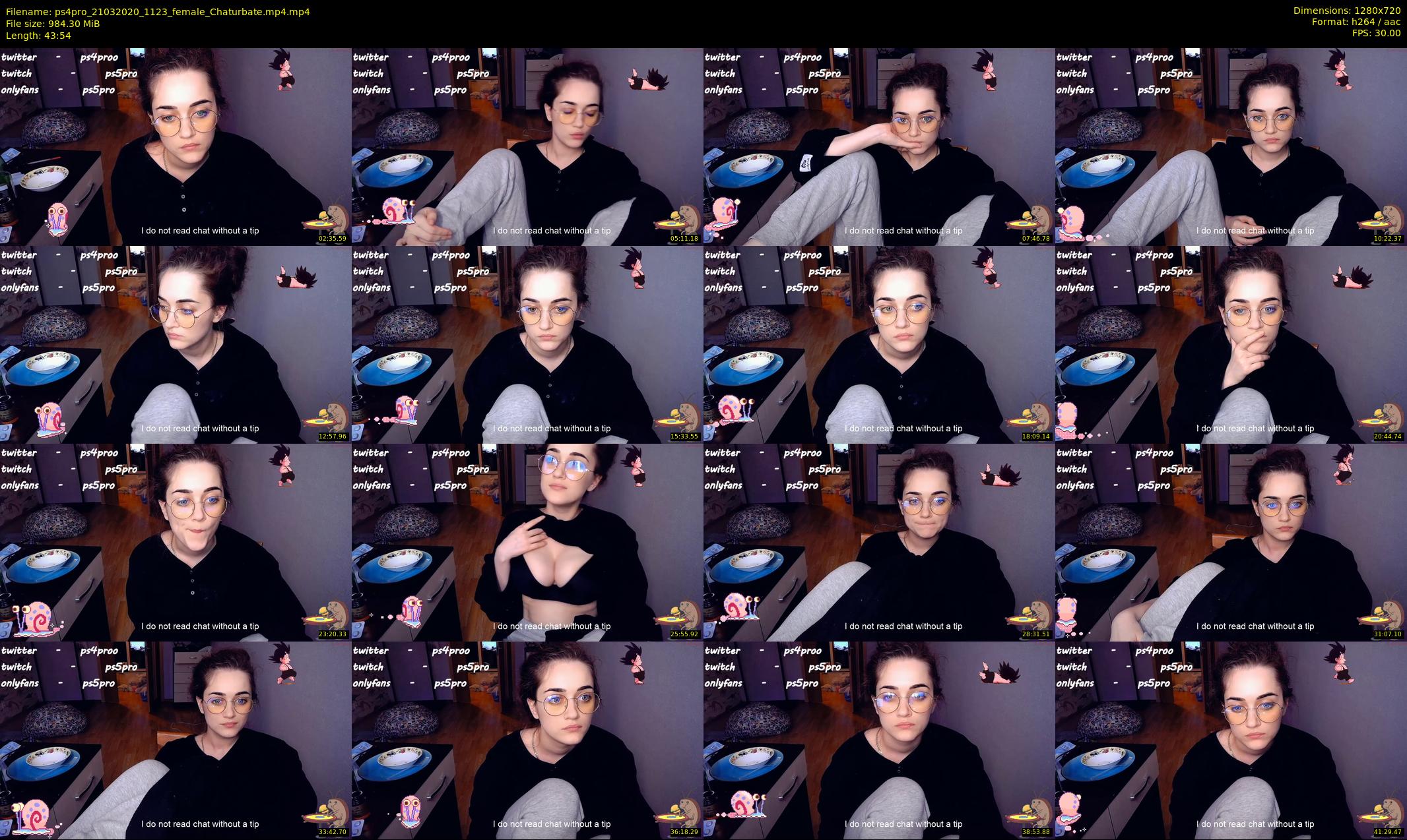 ps4pro — 44 minute Chaturbate female cam show recording, 720p, Mar 21, 2020