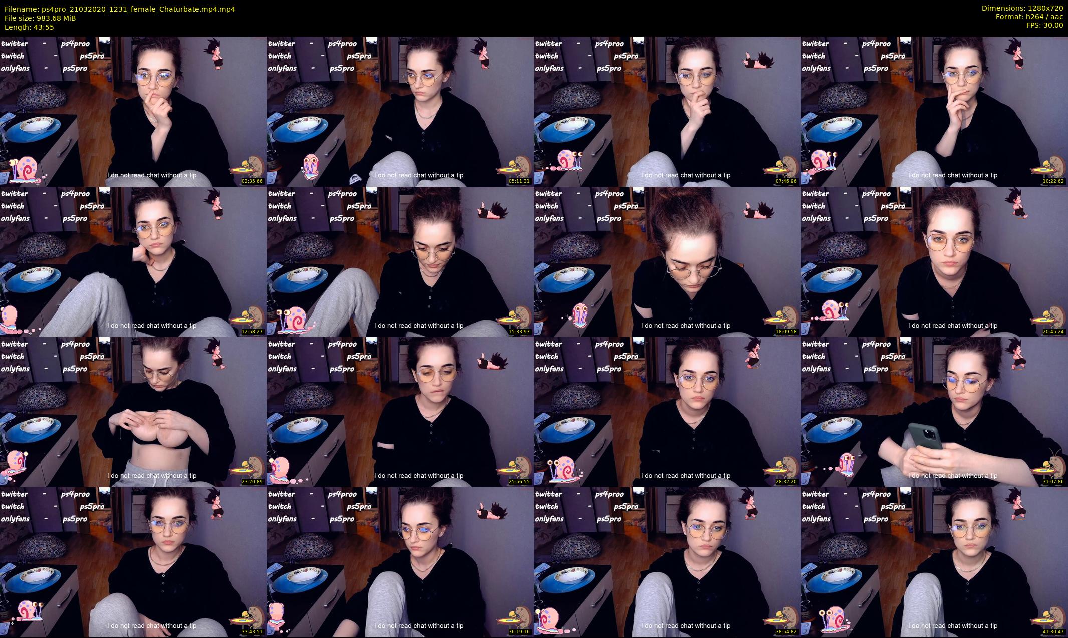 ps4pro — 44 minute Chaturbate female cam show recording, 720p, Mar 21, 2020