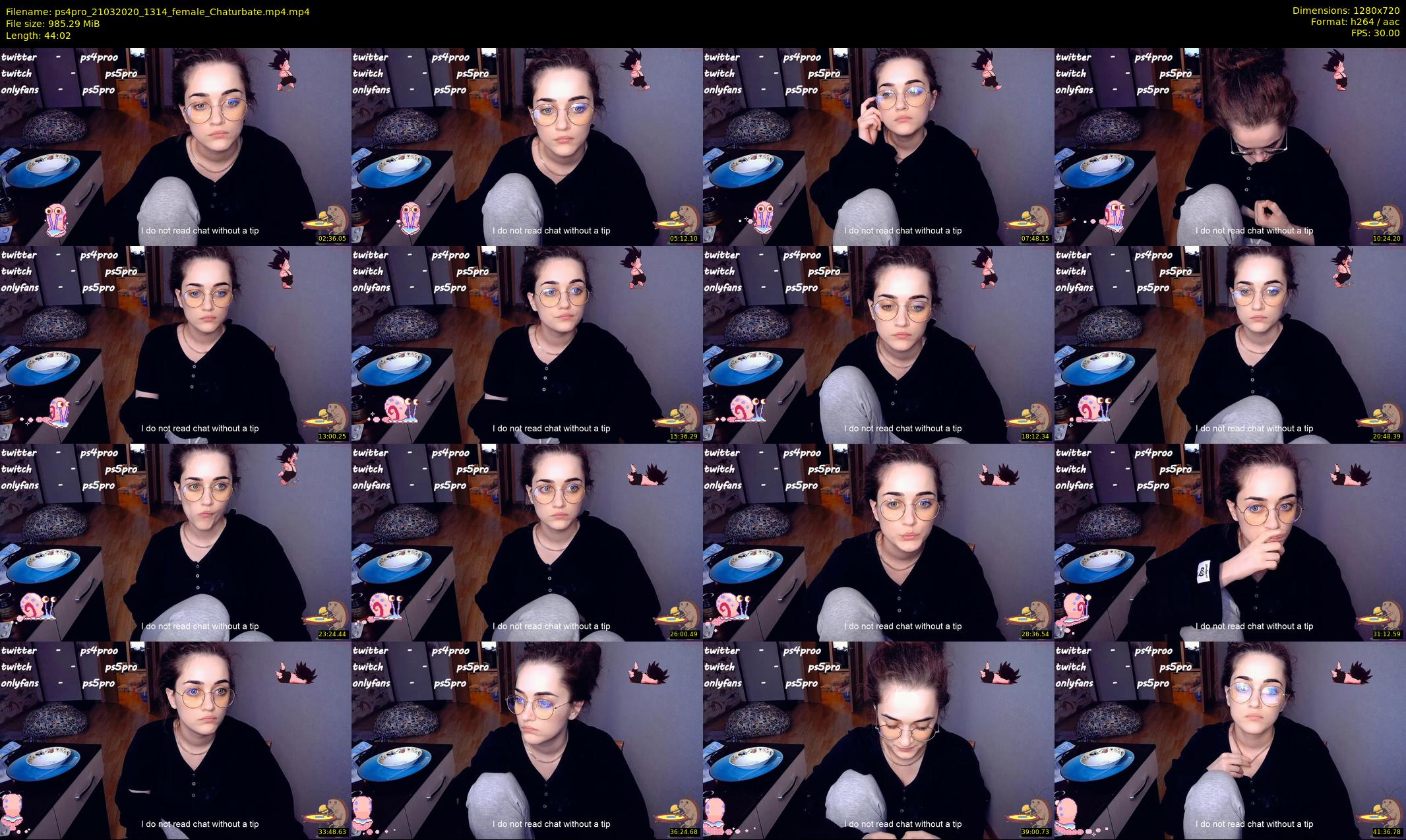 ps4pro — 45 minute Chaturbate female cam show recording, 720p, Mar 21, 2020