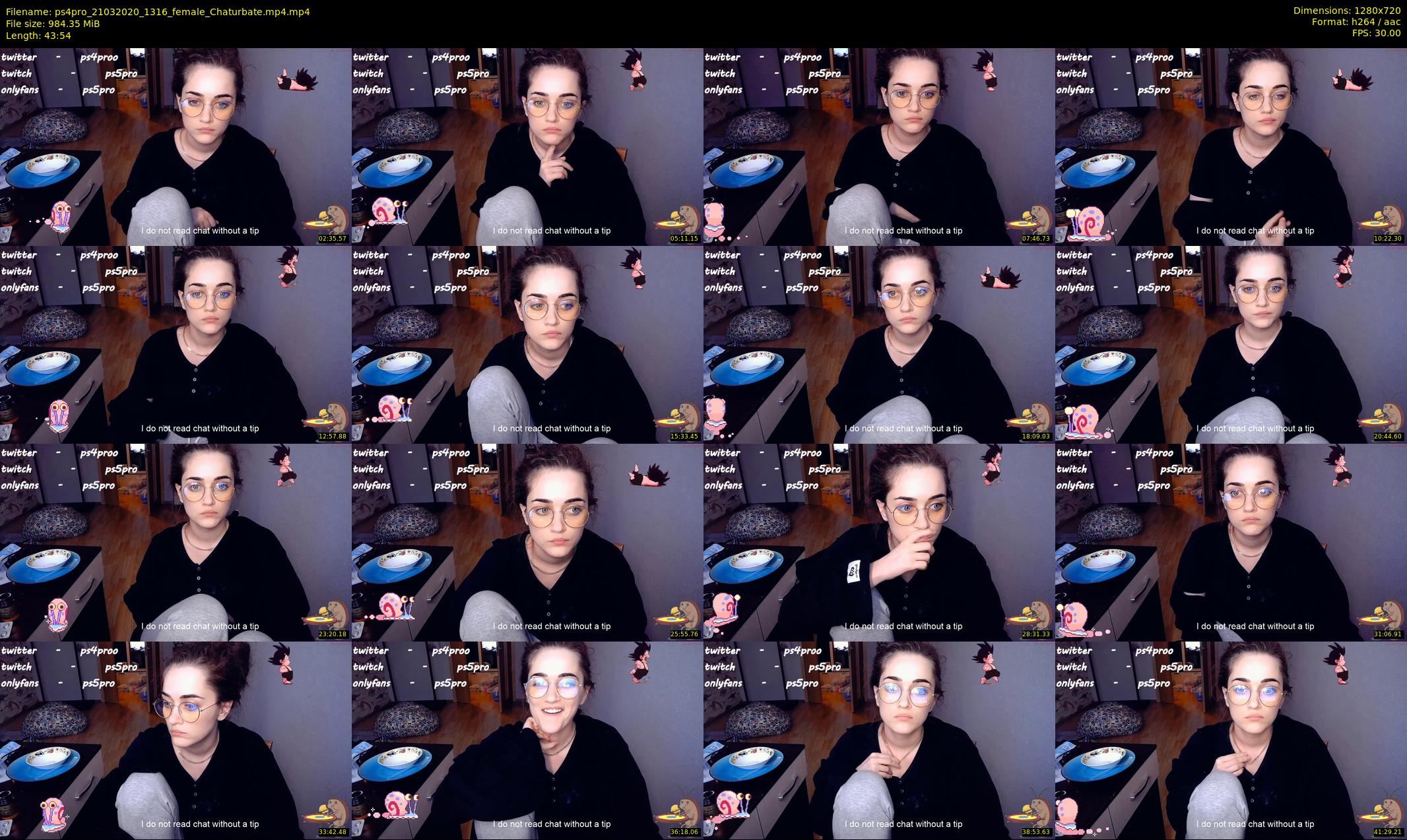 ps4pro — 44 minute Chaturbate female cam show recording, 720p, Mar 21, 2020