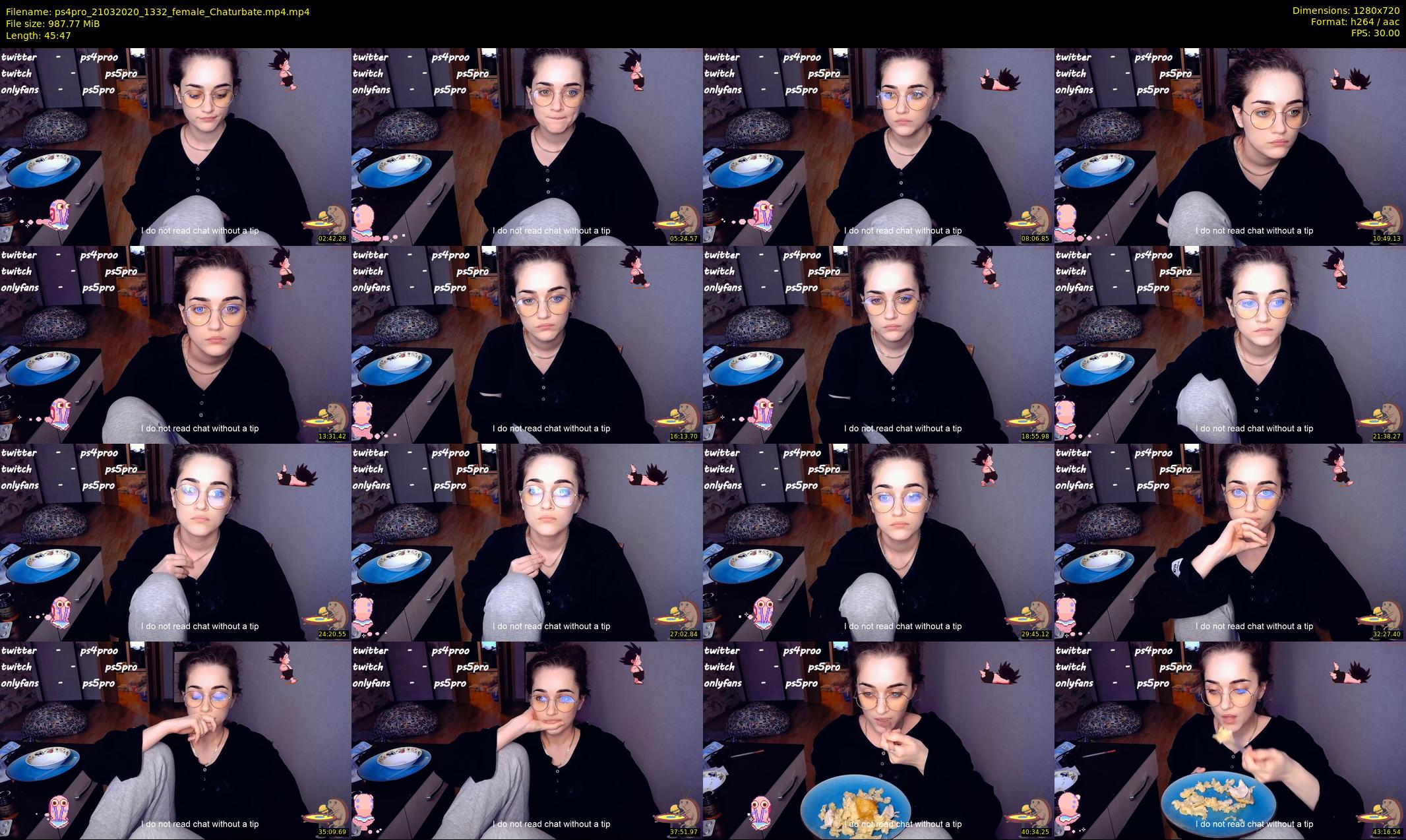 ps4pro — 46 minute Chaturbate female cam show recording, 720p, Mar 21, 2020
