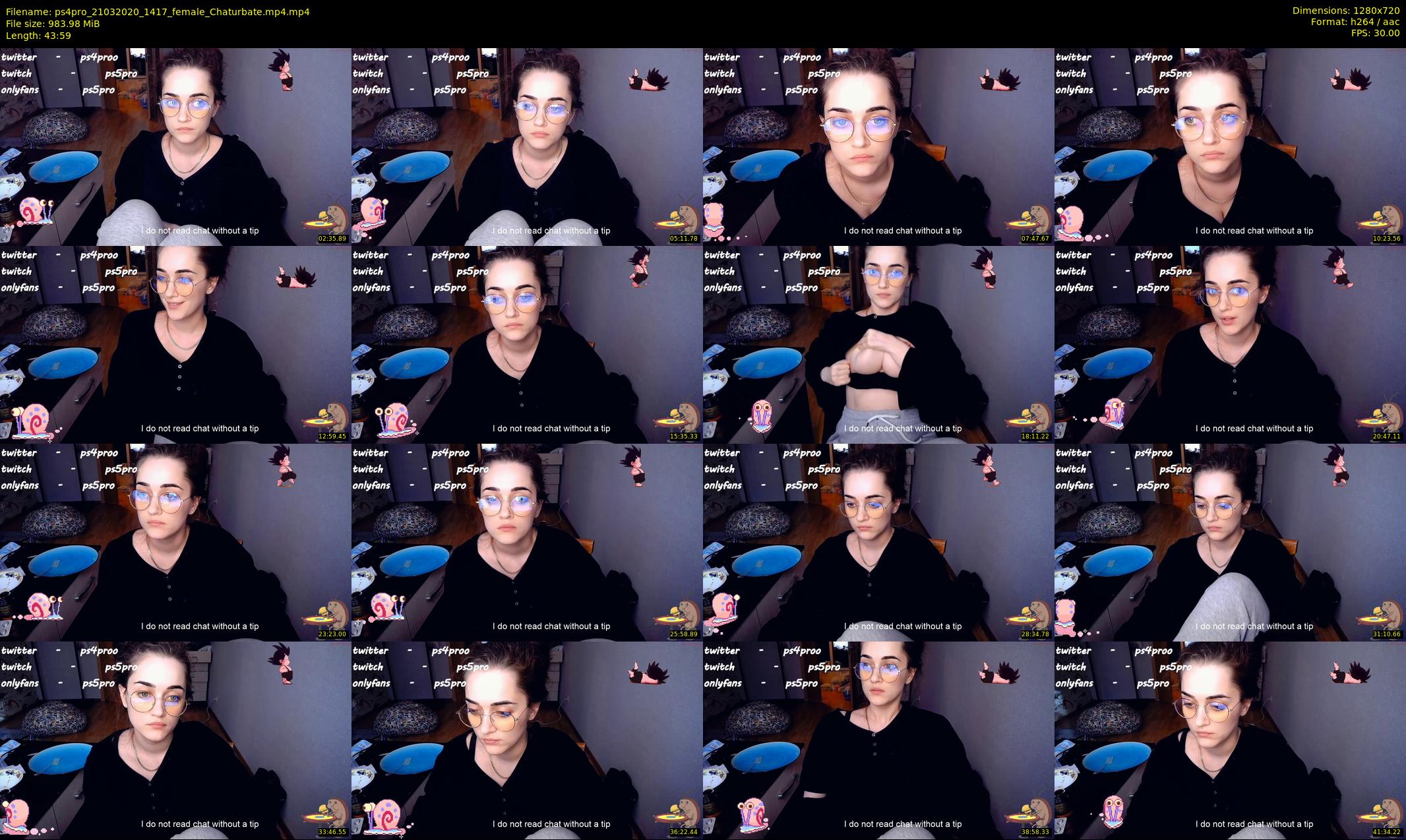 ps4pro — 44 minute Chaturbate female cam show recording, 720p, Mar 21, 2020