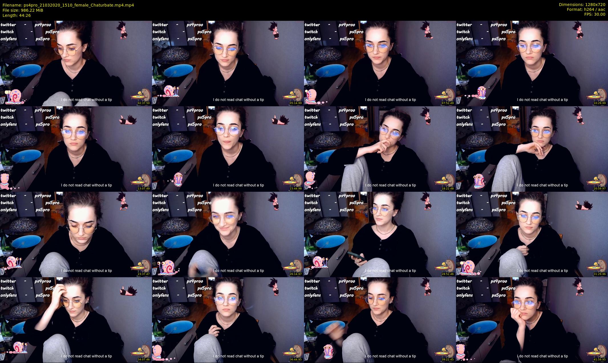 ps4pro — 45 minute Chaturbate female cam show recording, 720p, Mar 21, 2020