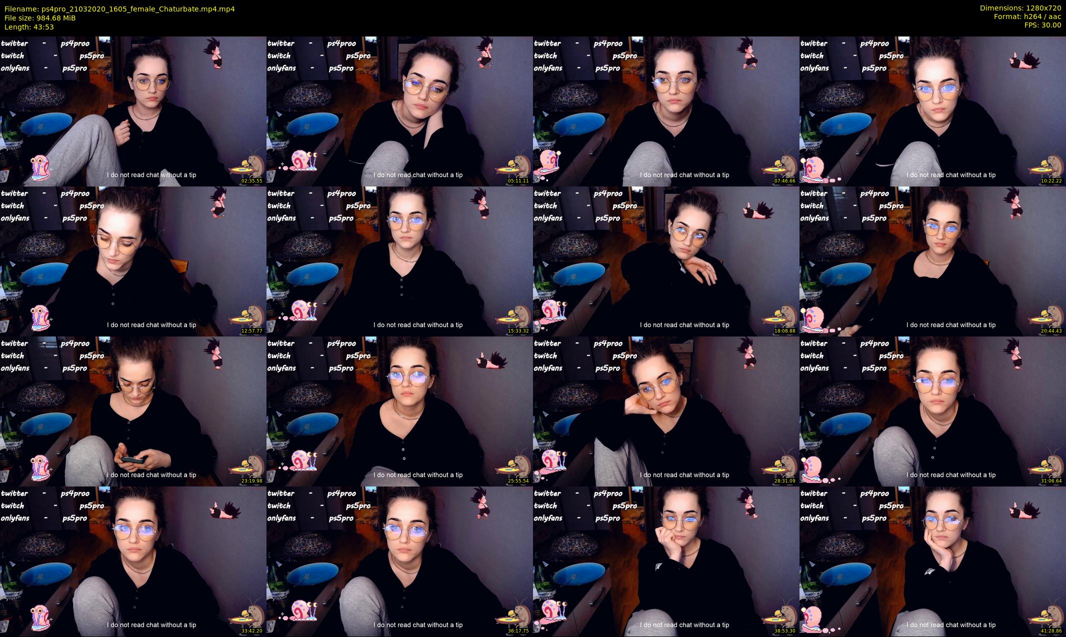 ps4pro — 44 minute Chaturbate female cam show recording, 720p, Mar 21, 2020
