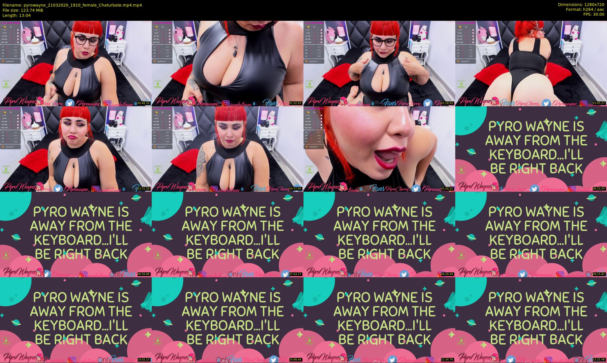 pyrowayne — 14 minute Chaturbate female cam show recording, 720p, Mar 21, 2020