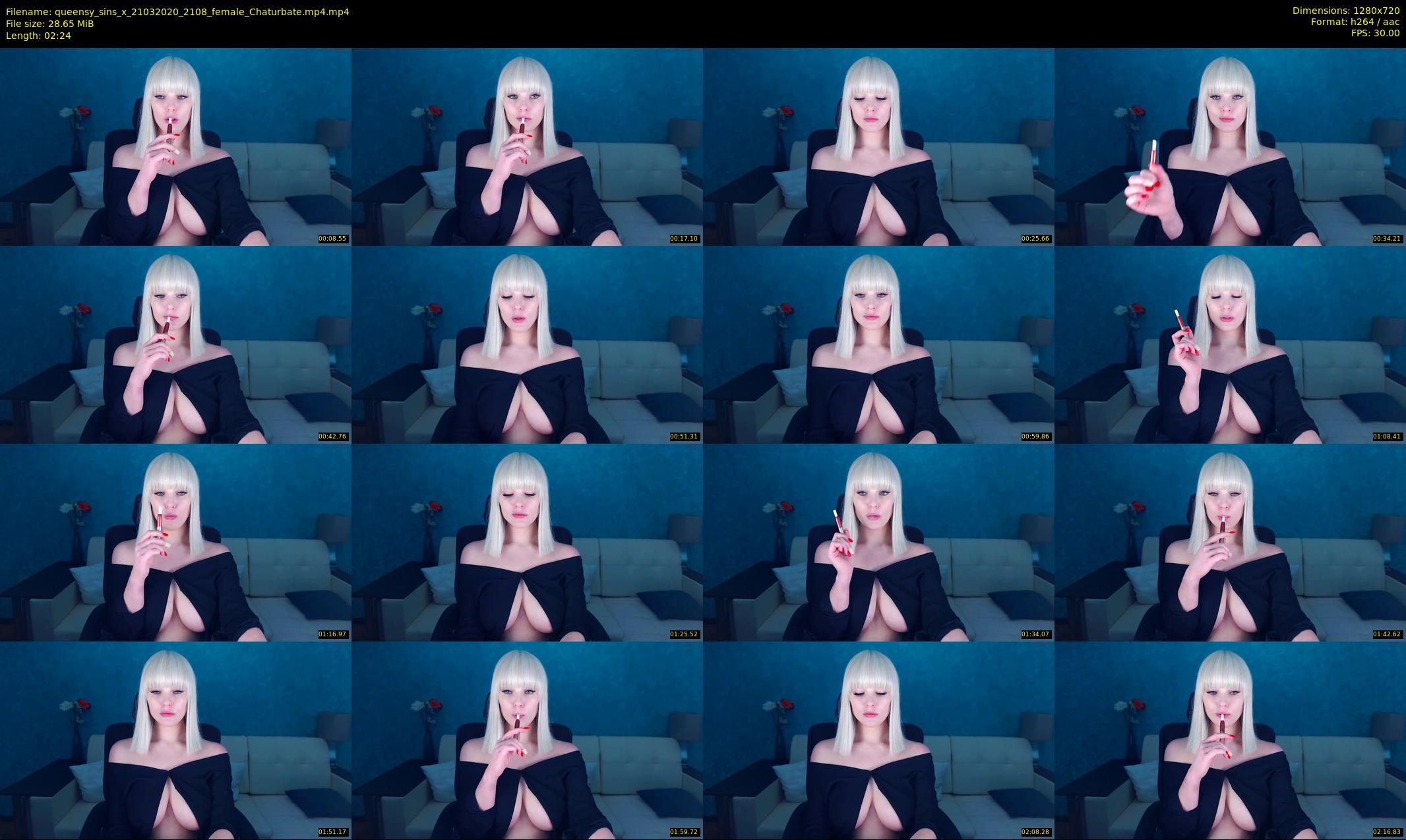 queensy_sins_x — 3 minute Chaturbate female cam show recording, 720p, Mar 21, 2020