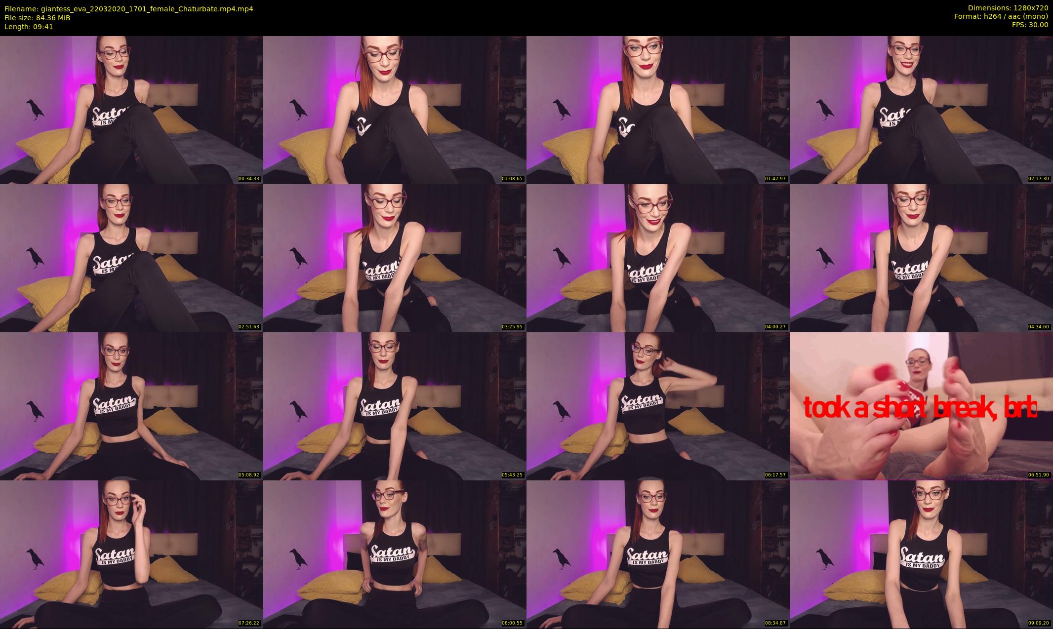 giantess_eva — 10 minute Chaturbate female cam show recording, 720p, Mar 22, 2020