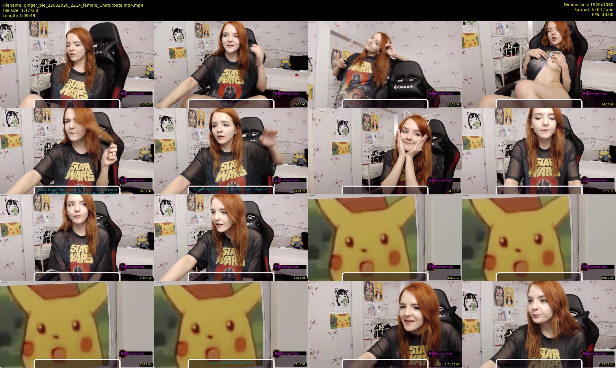 ginger_pie — 70 minute Chaturbate female cam show recording, 1080p, Mar 22, 2020