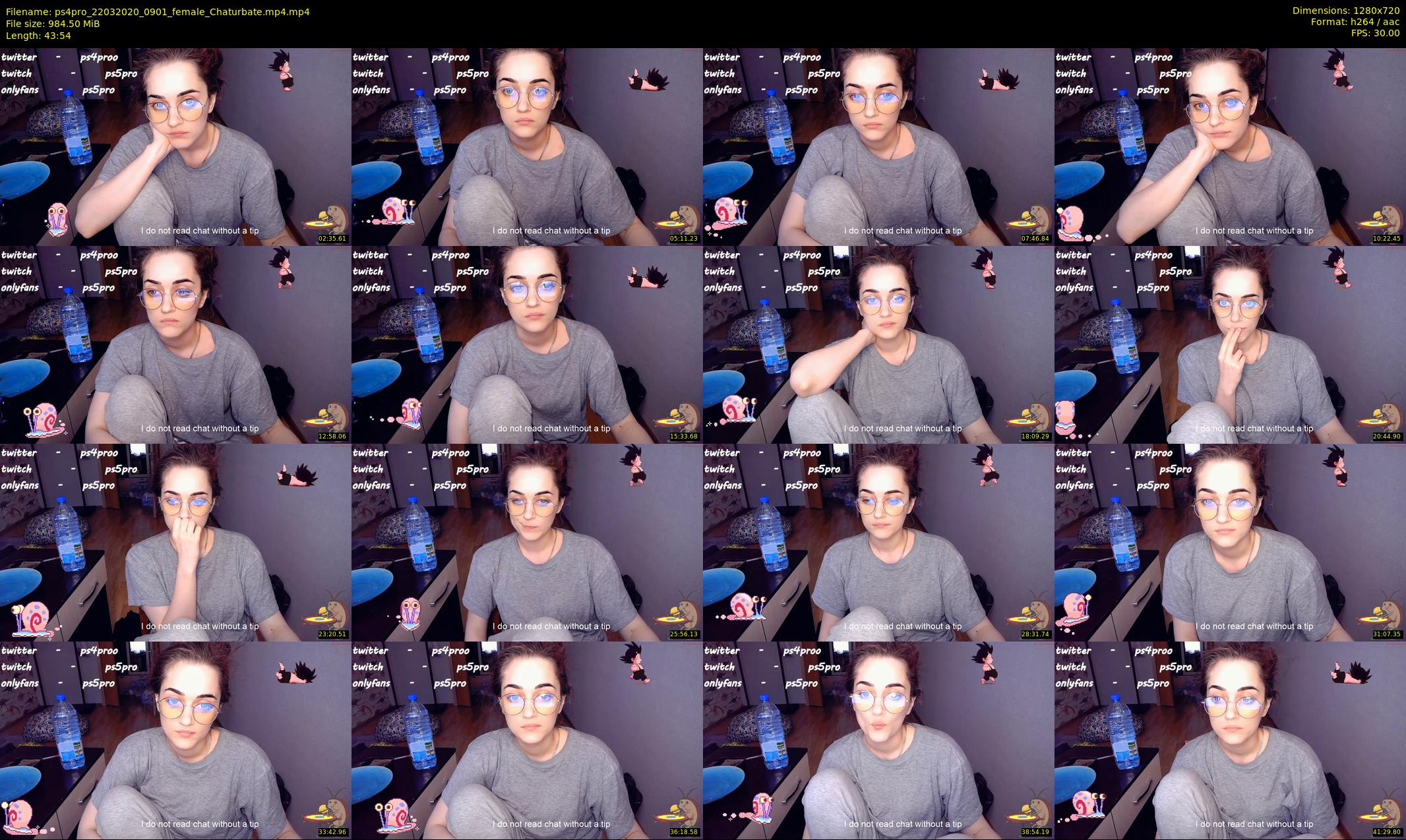 ps4pro — 44 minute Chaturbate female cam show recording, 720p, Mar 22, 2020