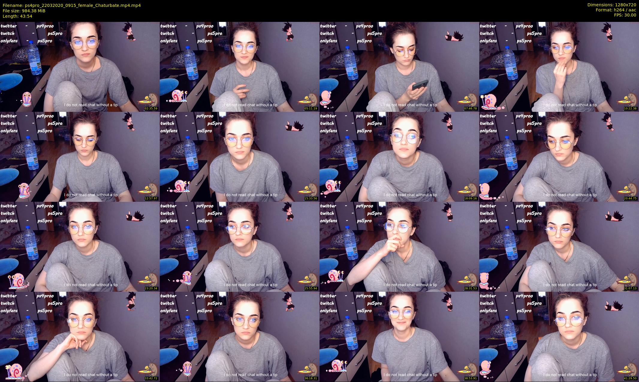 ps4pro — 44 minute Chaturbate female cam show recording, 720p, Mar 22, 2020