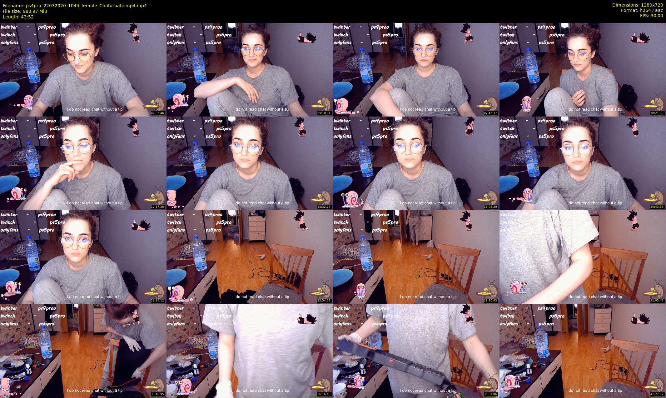 ps4pro — 44 minute Chaturbate female cam show recording, 720p, Mar 22, 2020