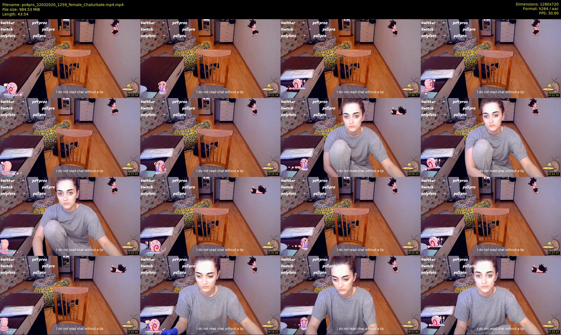 ps4pro — 44 minute Chaturbate female cam show recording, 720p, Mar 22, 2020