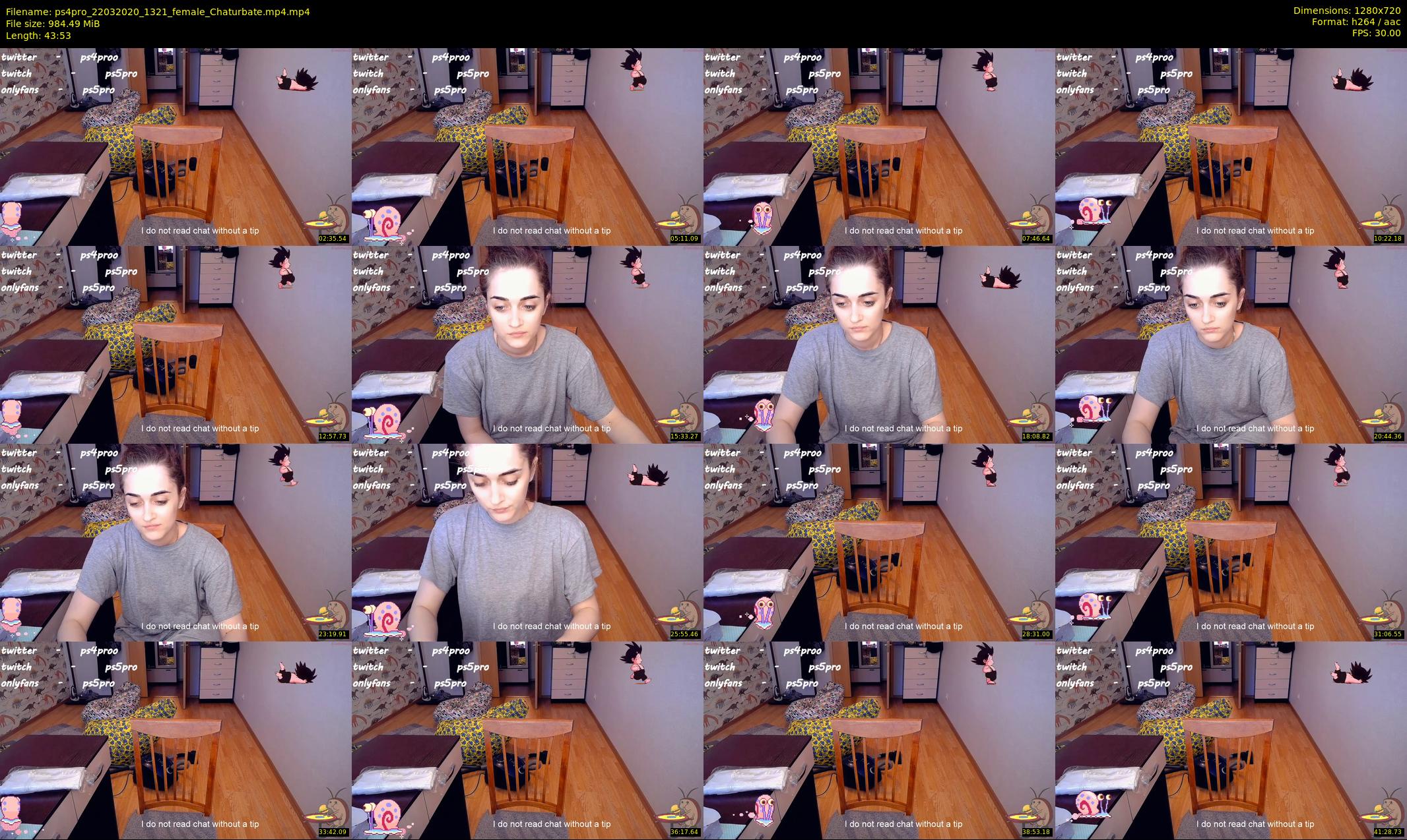 ps4pro — 44 minute Chaturbate female cam show recording, 720p, Mar 22, 2020