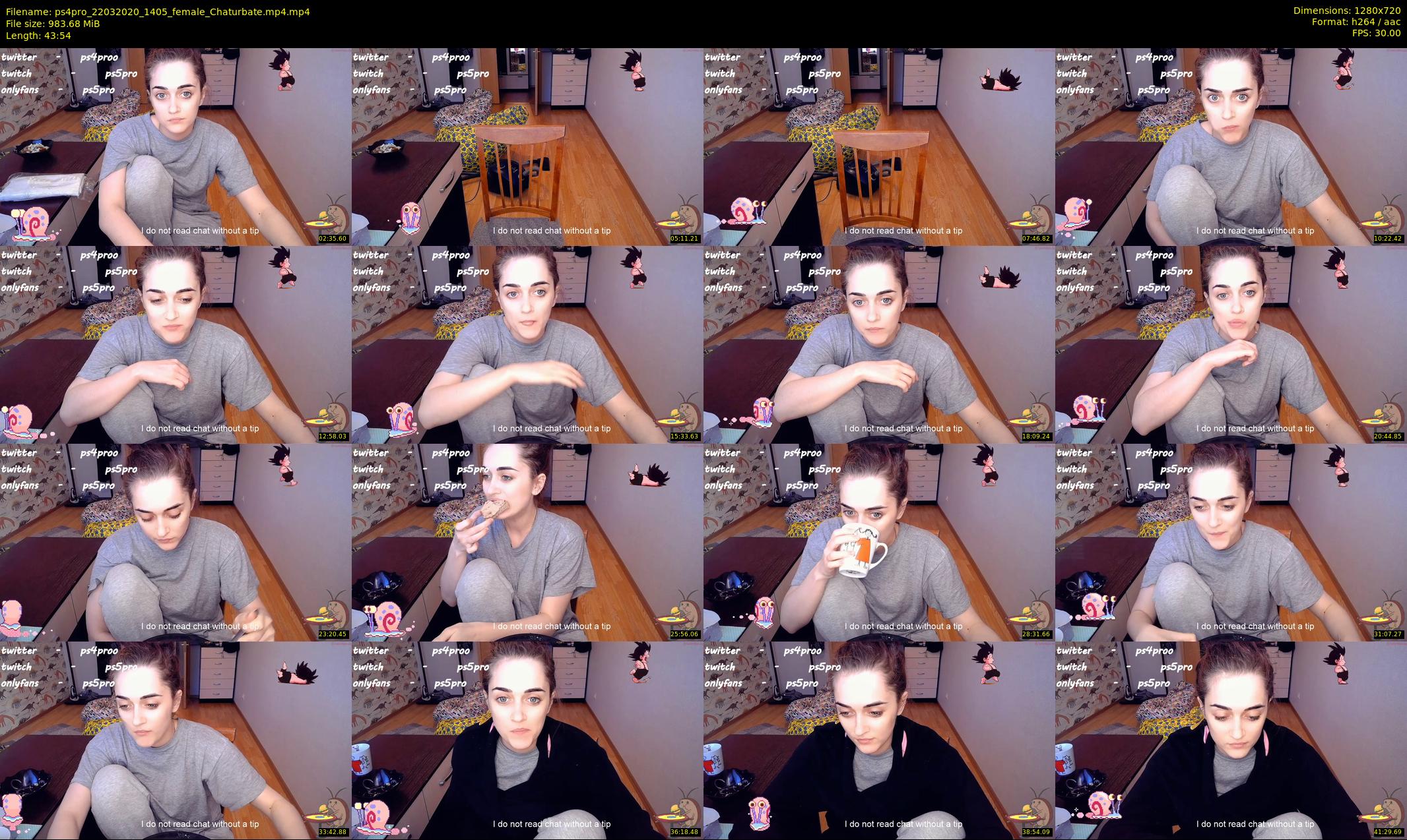 ps4pro — 44 minute Chaturbate female cam show recording, 720p, Mar 22, 2020
