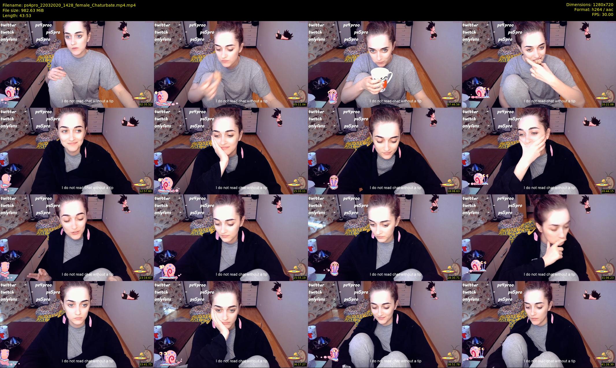ps4pro — 44 minute Chaturbate female cam show recording, 720p, Mar 22, 2020