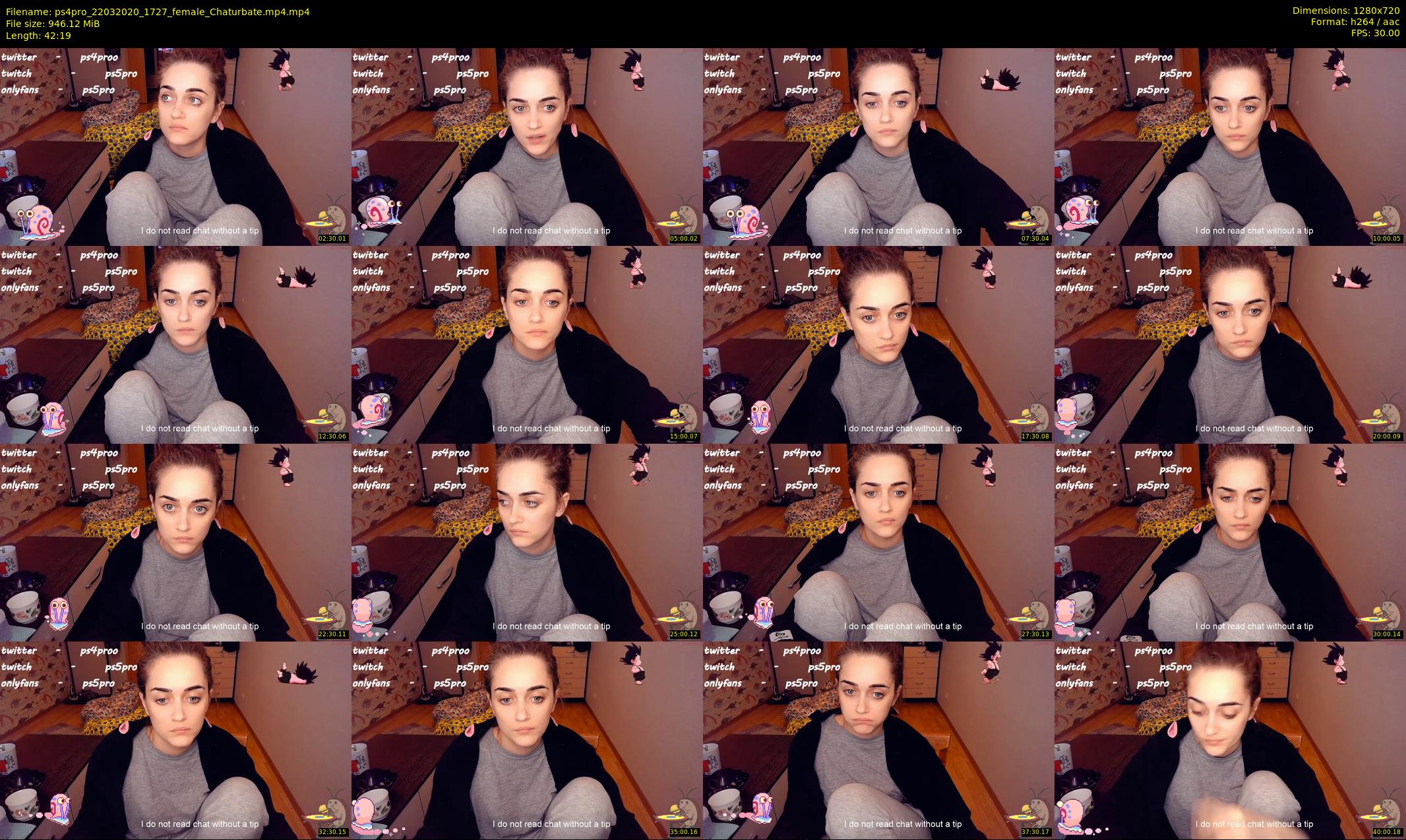 ps4pro — 43 minute Chaturbate female cam show recording, 720p, Mar 22, 2020