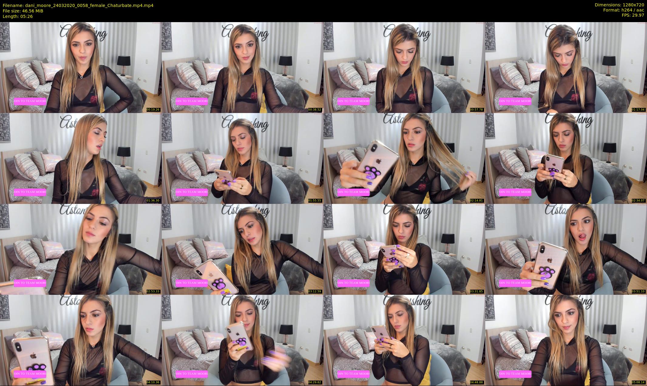 dani_moore — 6 minute Chaturbate female cam show recording, 720p, Mar 24, 2020